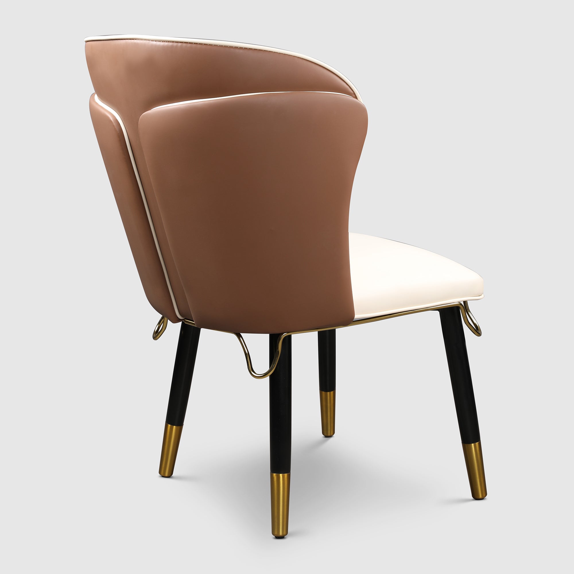 Henry Solidwood Dining Chair (Set of 2) in Beige & Gold Colour