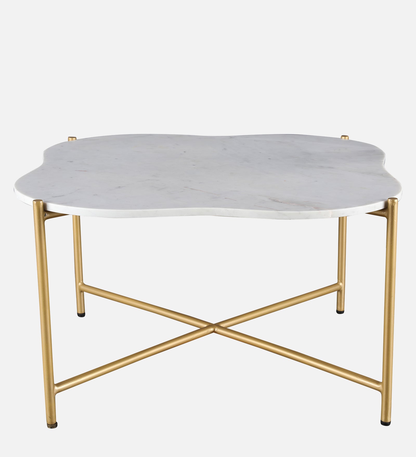 Clara Marble Top Center Table in White Colour