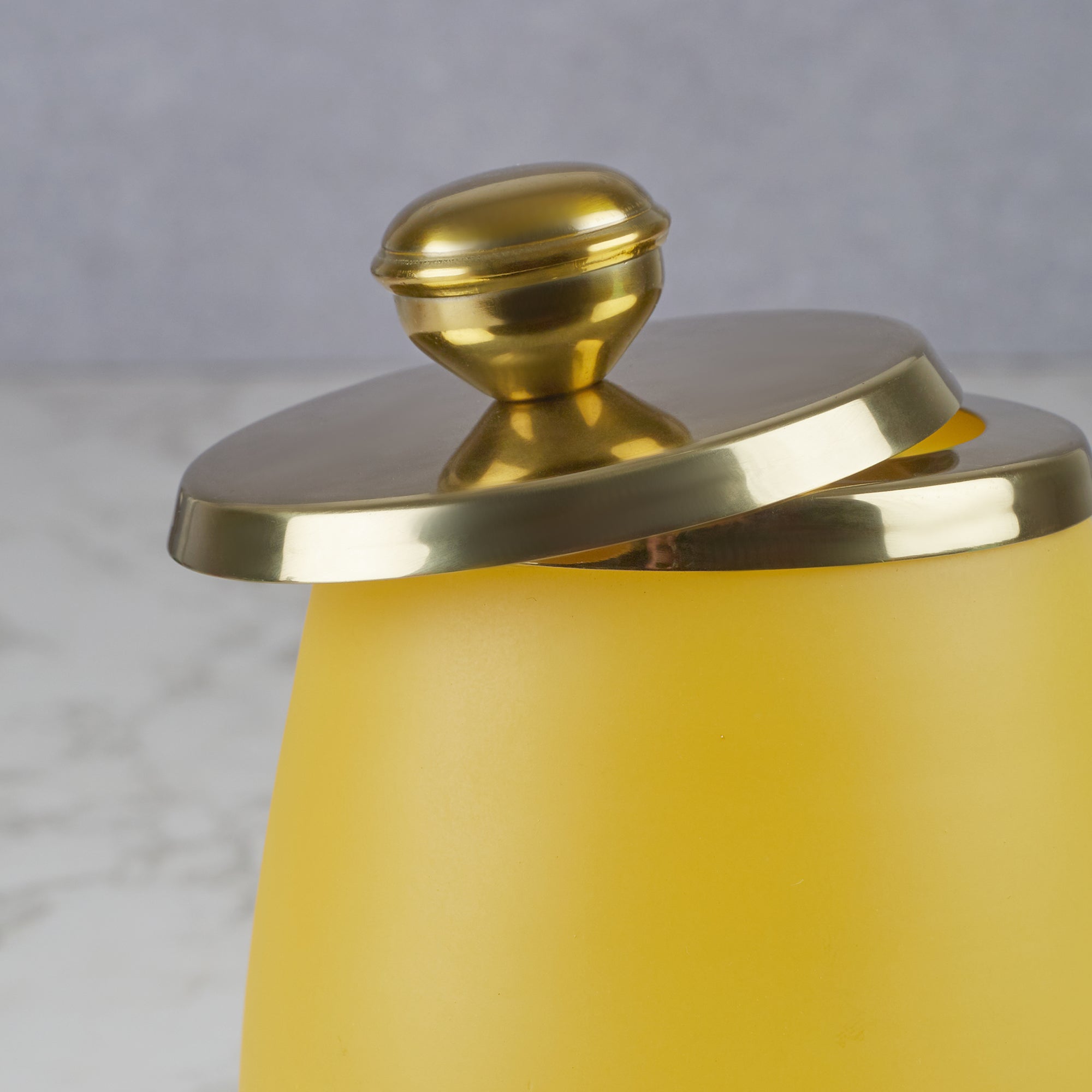 Emilia Glass Frosted Colored Tumbler in Yellow Colour