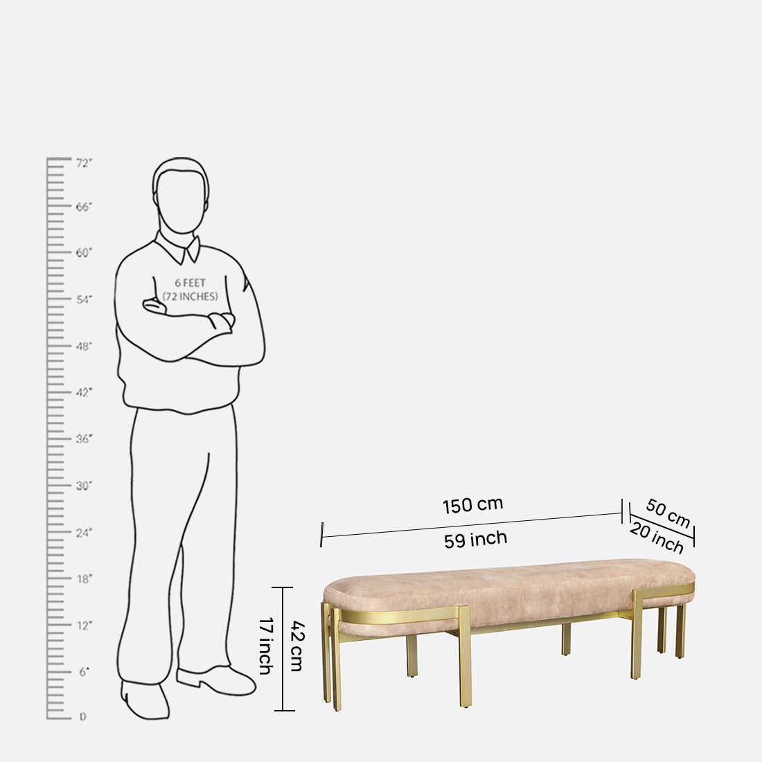 Seraphine Bed Bench in Beige Colour