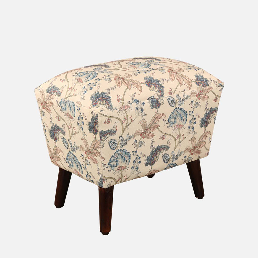 Azalea Fabric Ottomans in Peach Printed Colour