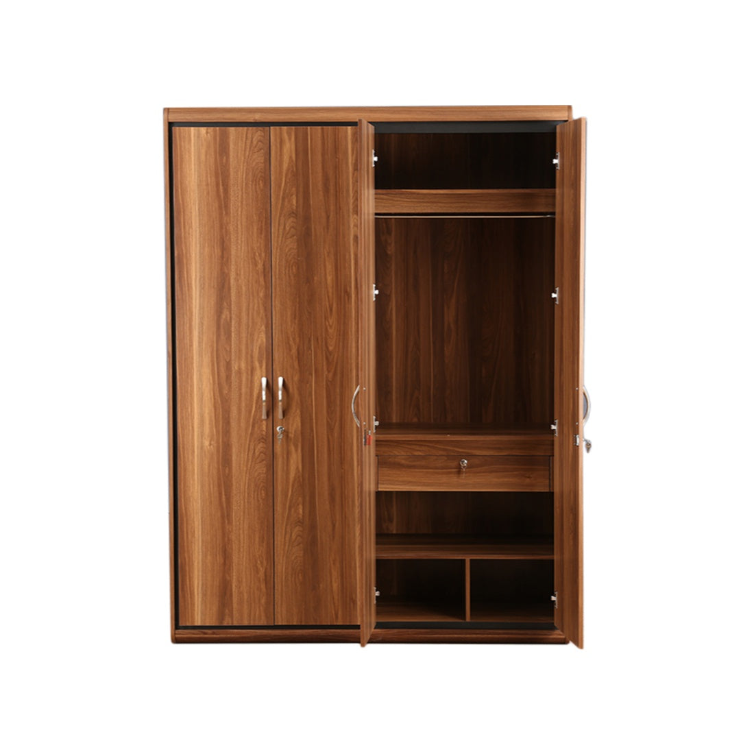 Archer Four door Wardrobe in Walnut Colour