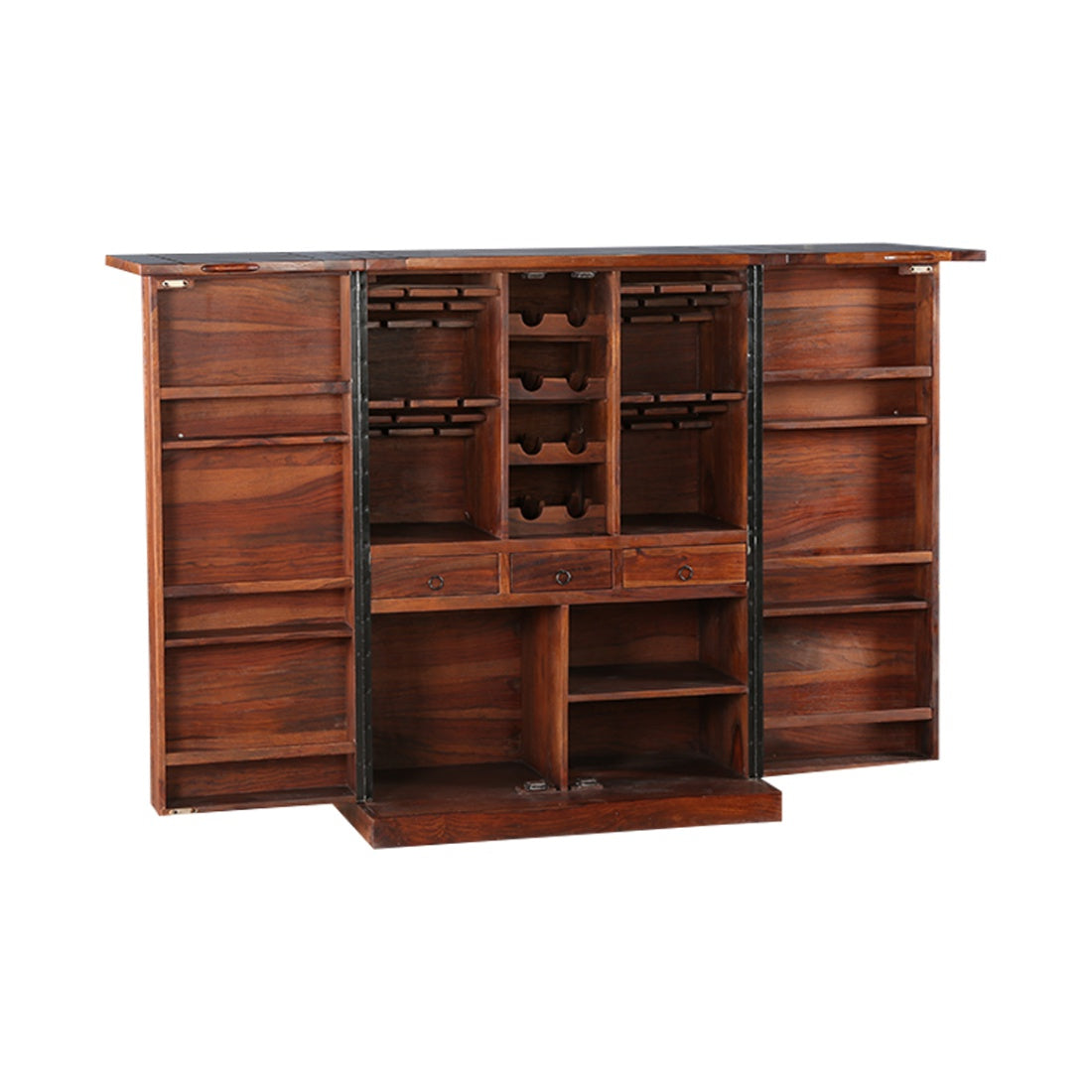 Woodrow Sheesham Wood(Rosewood) Bar Cabinet in HONEY Colour