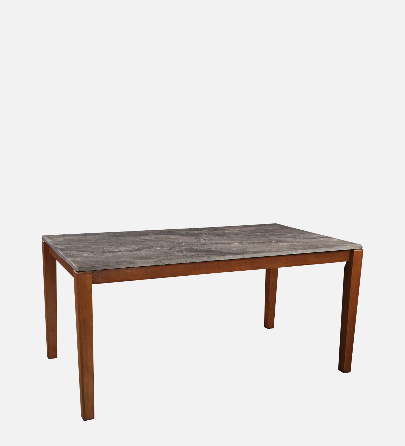 Quest Marble Top Six Seater Dining Set With Bench in Walnut Colour
