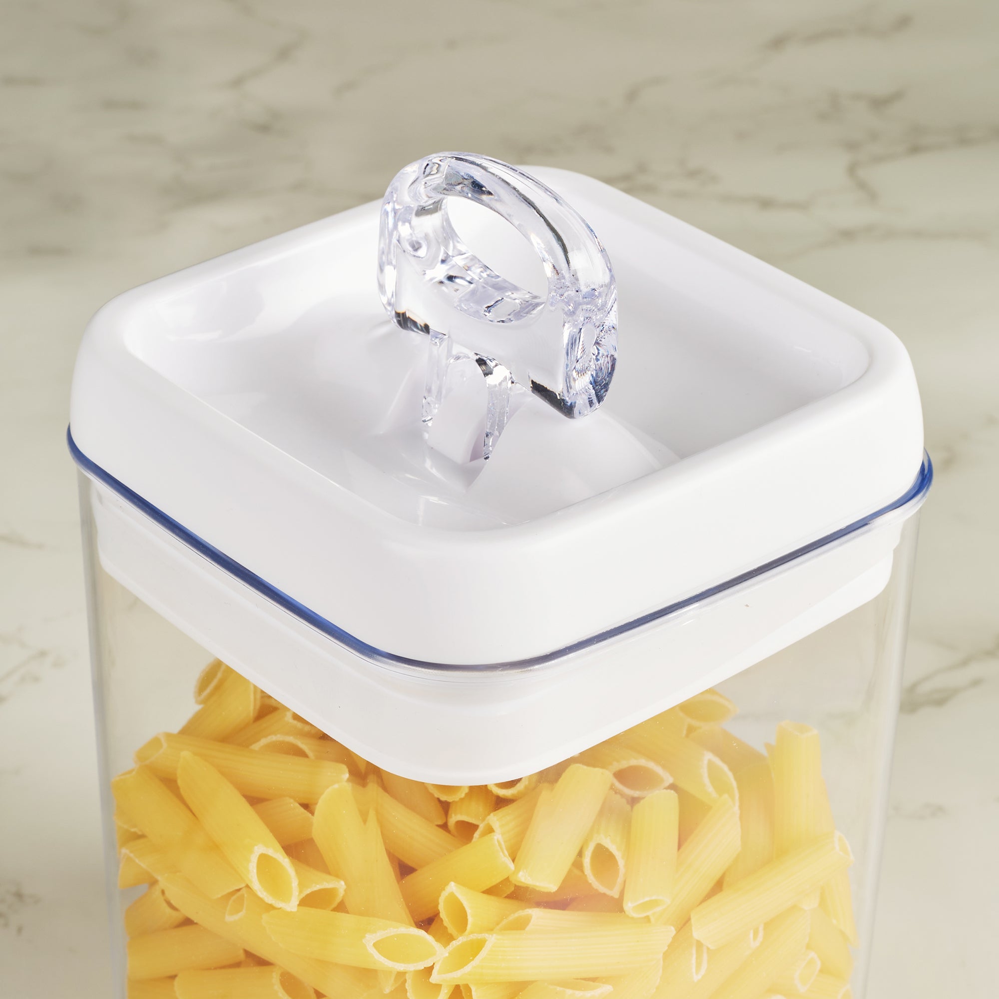 Robusto BPA Free Easy Lock Square Container 1700ml in Transparent & White Colour
