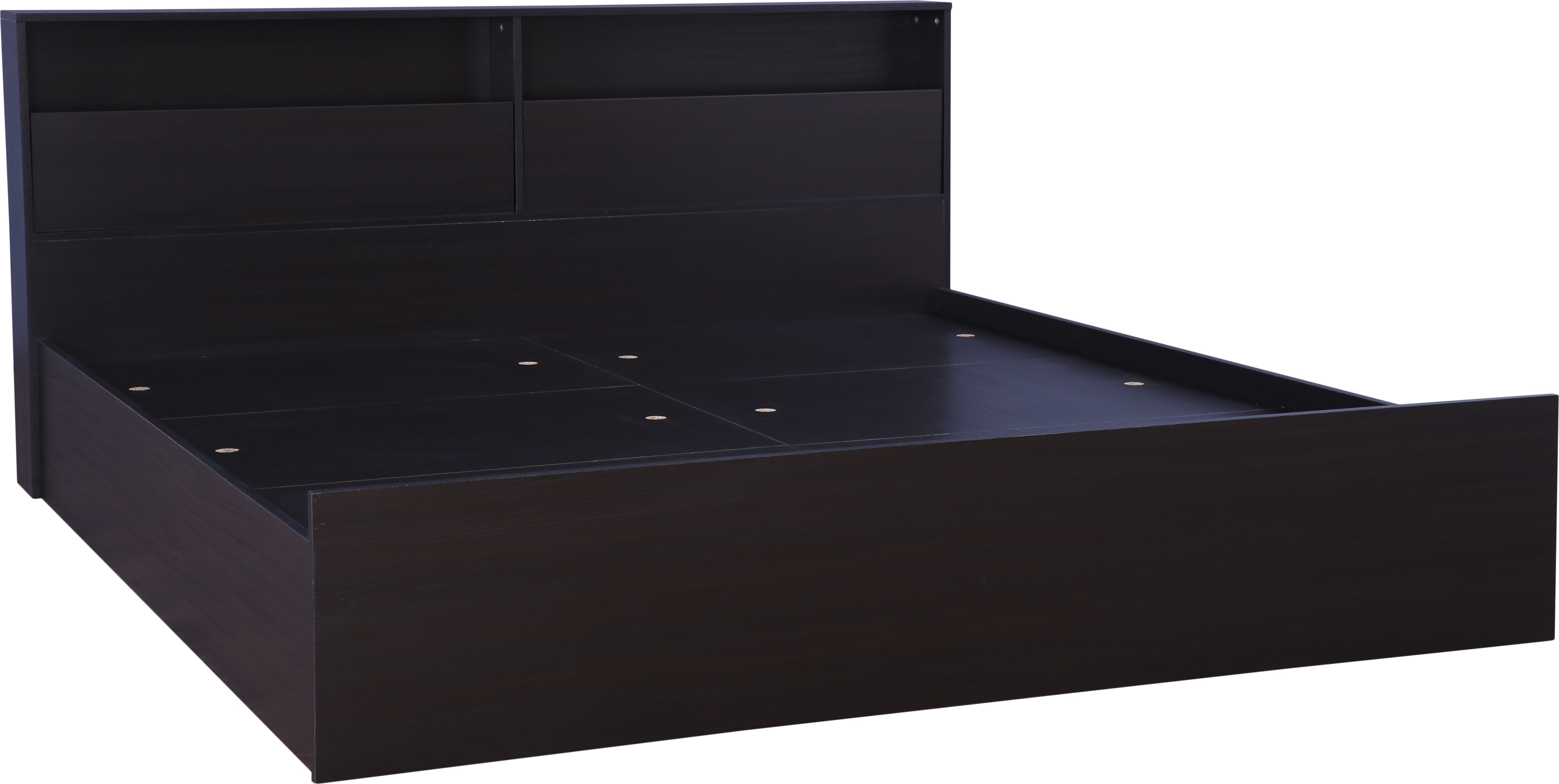 Alex King bed with Box storage in Dark Walnut Colour