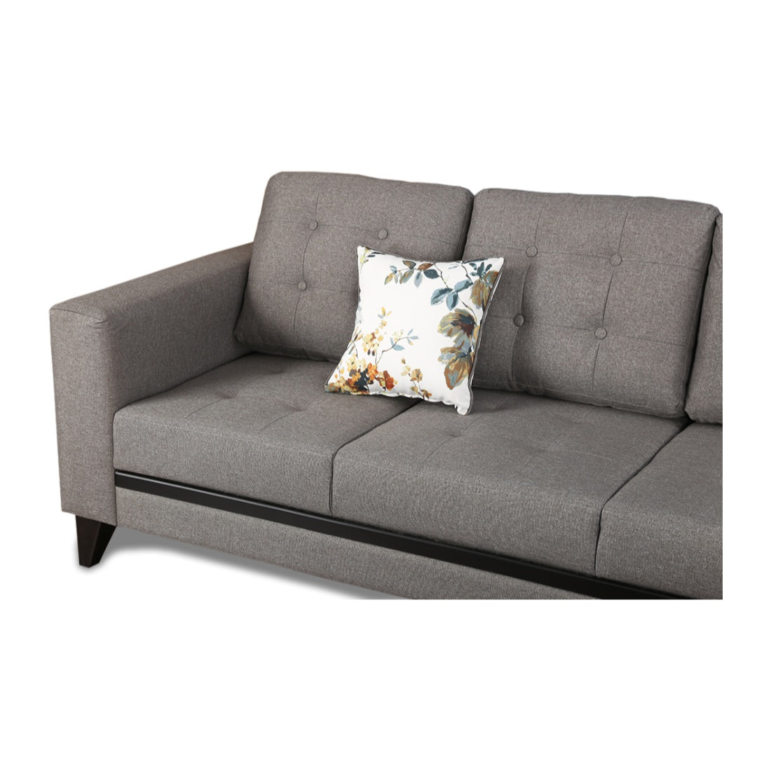 Garcia Fabric 3 Seater Sofa With Left Hand Side Lounger in Grey Colour