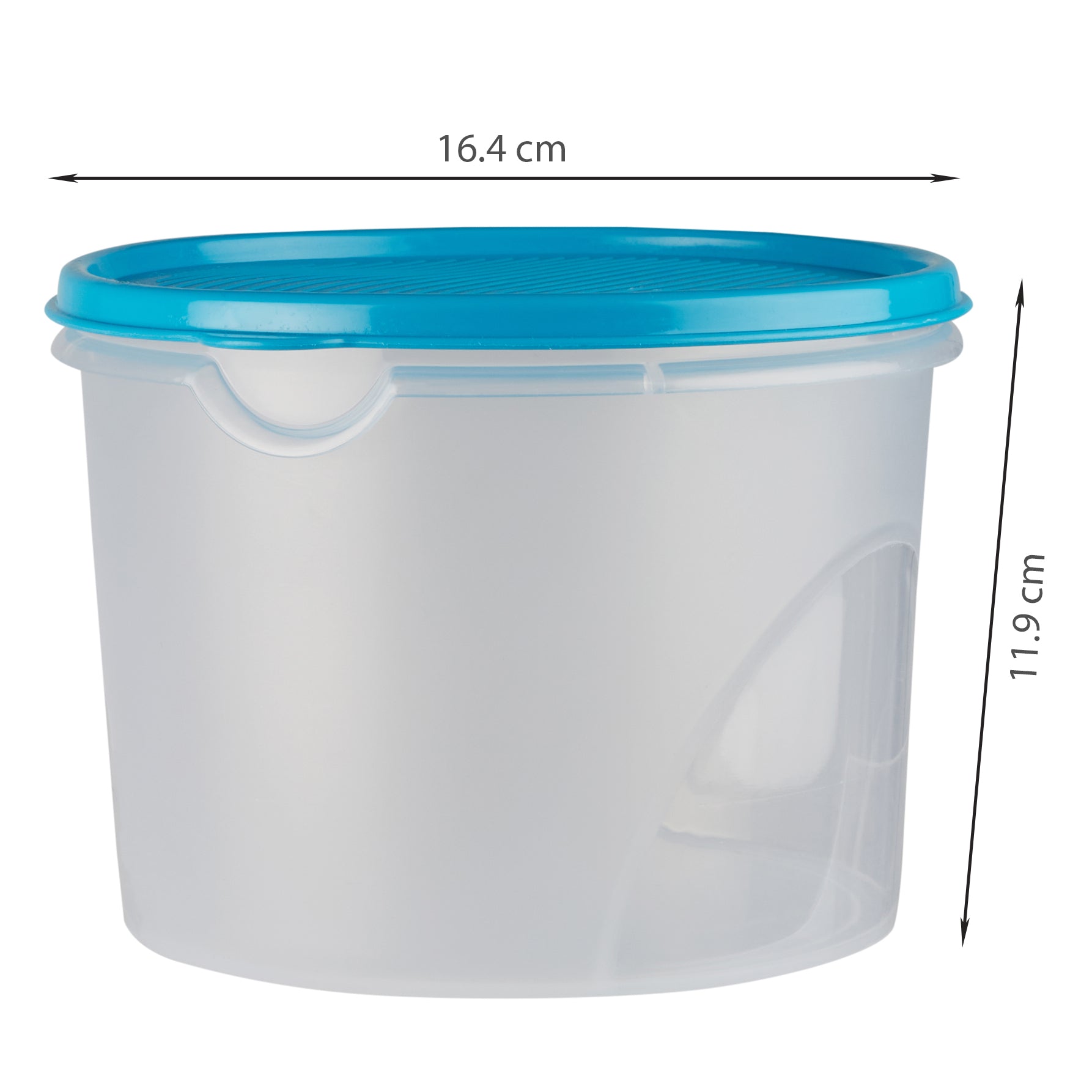 Fiesta 100% BPA-Free Plastic Round Container Set of 3 (1800ml, 2800ml, 4000ml) in Teal & Transparent Colour