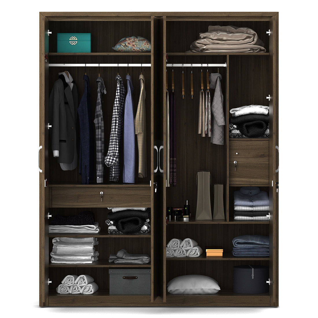 Petra  Four Door Wardrobe in White Colour
