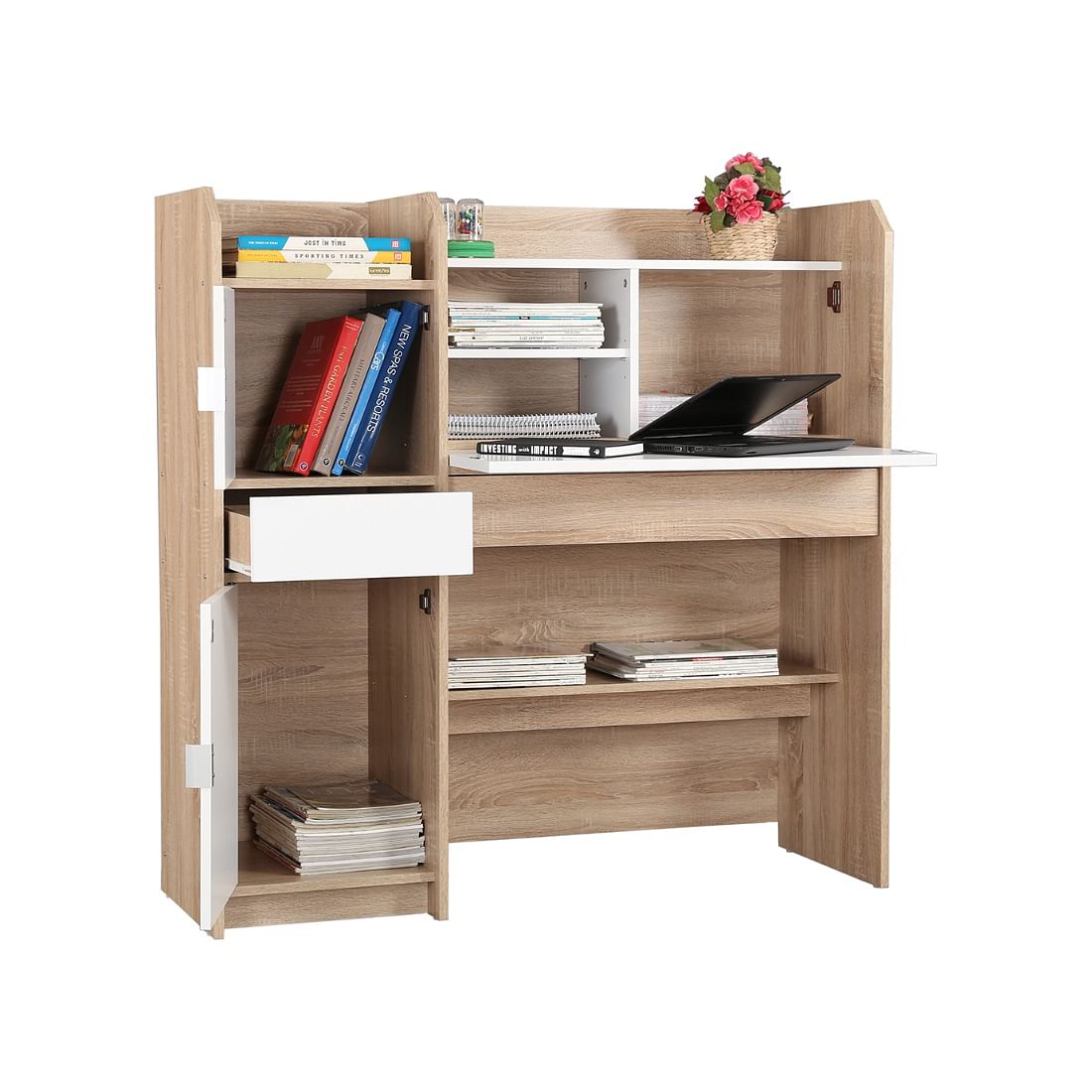 Florence Study Table in White Colour
