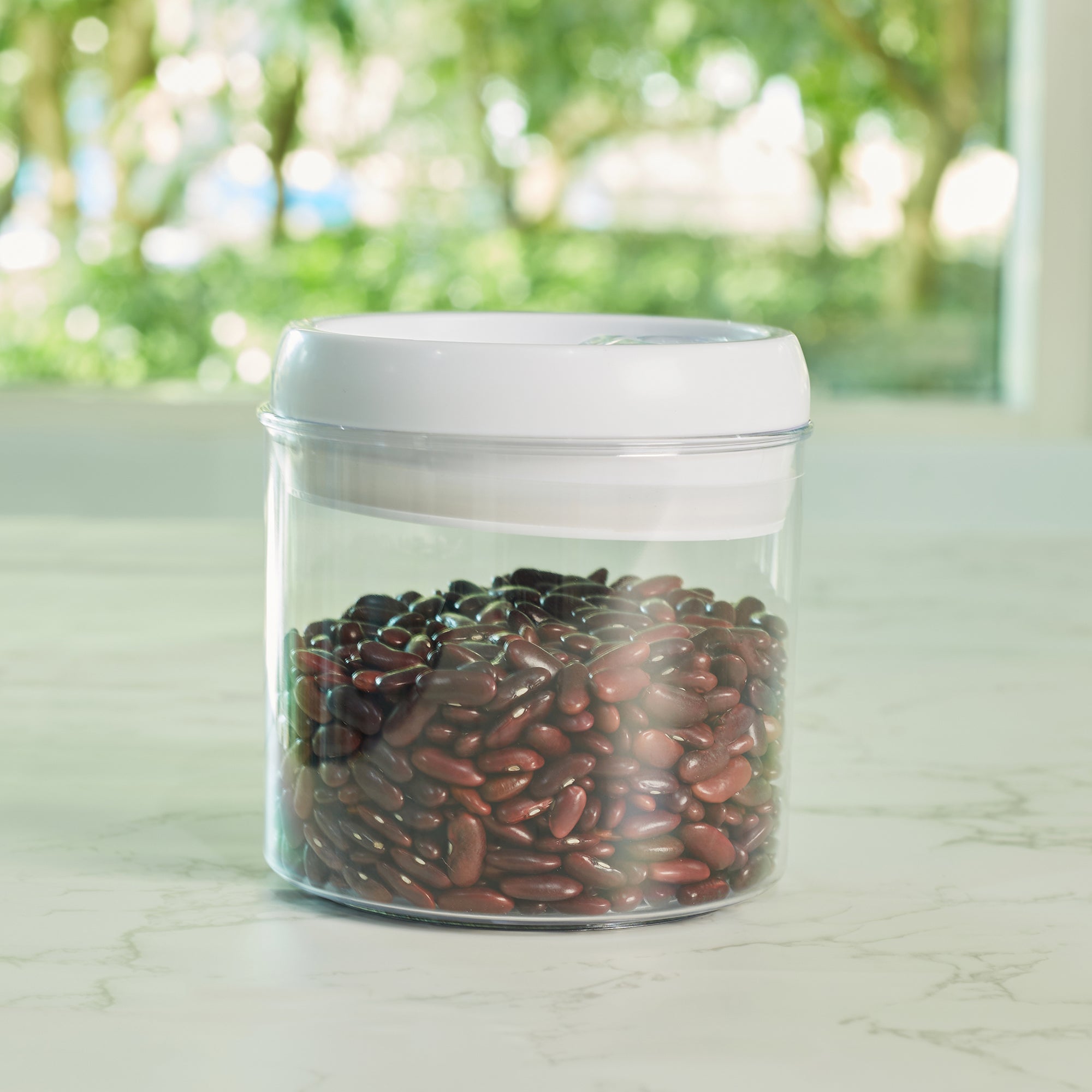 Robusto BPA Free Easy Lock Round Container 1000ml in Transparent & White Colour