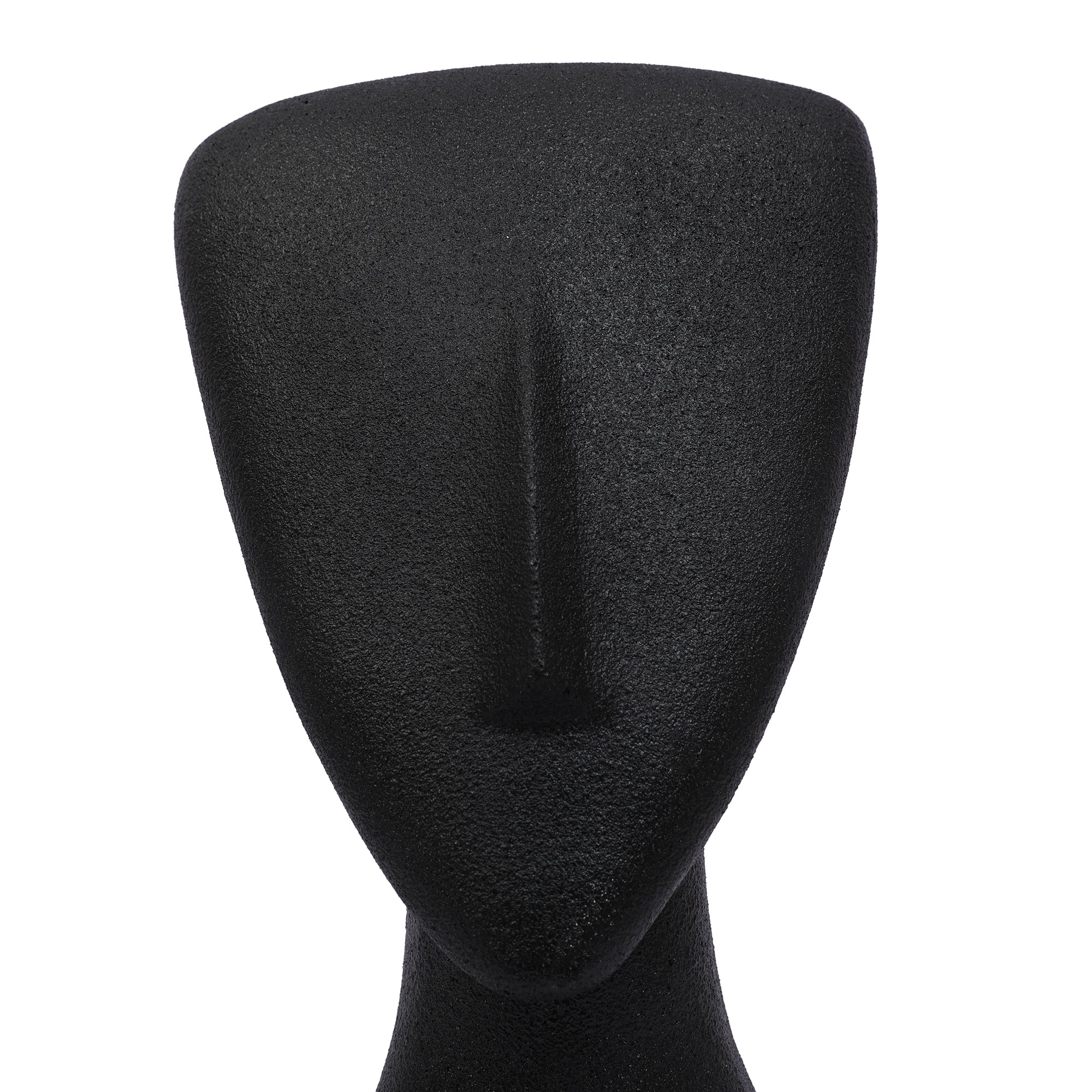 Miraya Modern Textured Face Polyresin Hand Finished Figurine Black 16cm by Living Essence