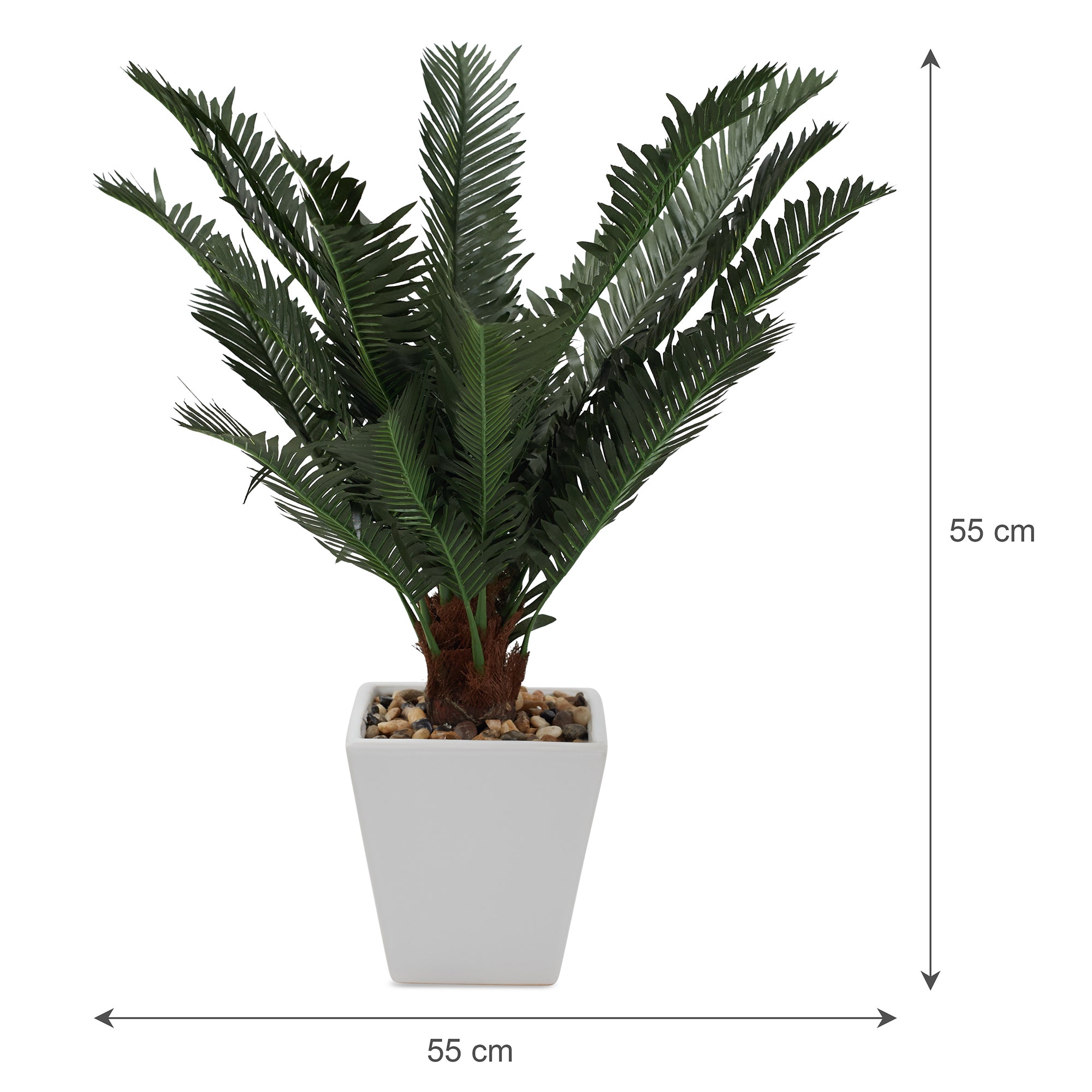 Ilana  Faux Cycas Ceramic Potted Plant 45 Cm in Green Colour