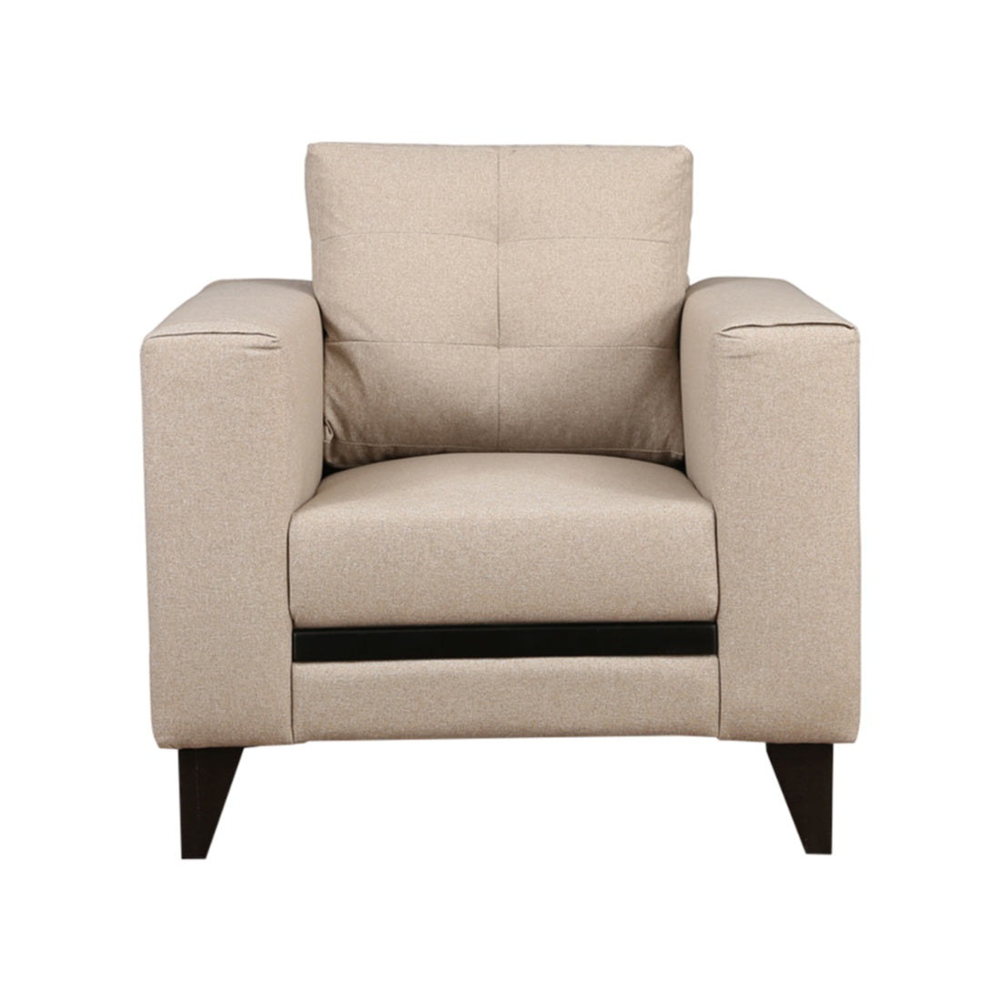 Garcia Fabric Single Seater Sofa in Beige Colour