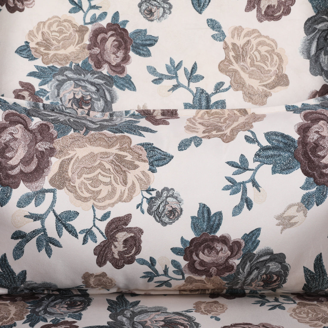 Daisy Fabric Wing Chair in White Colour