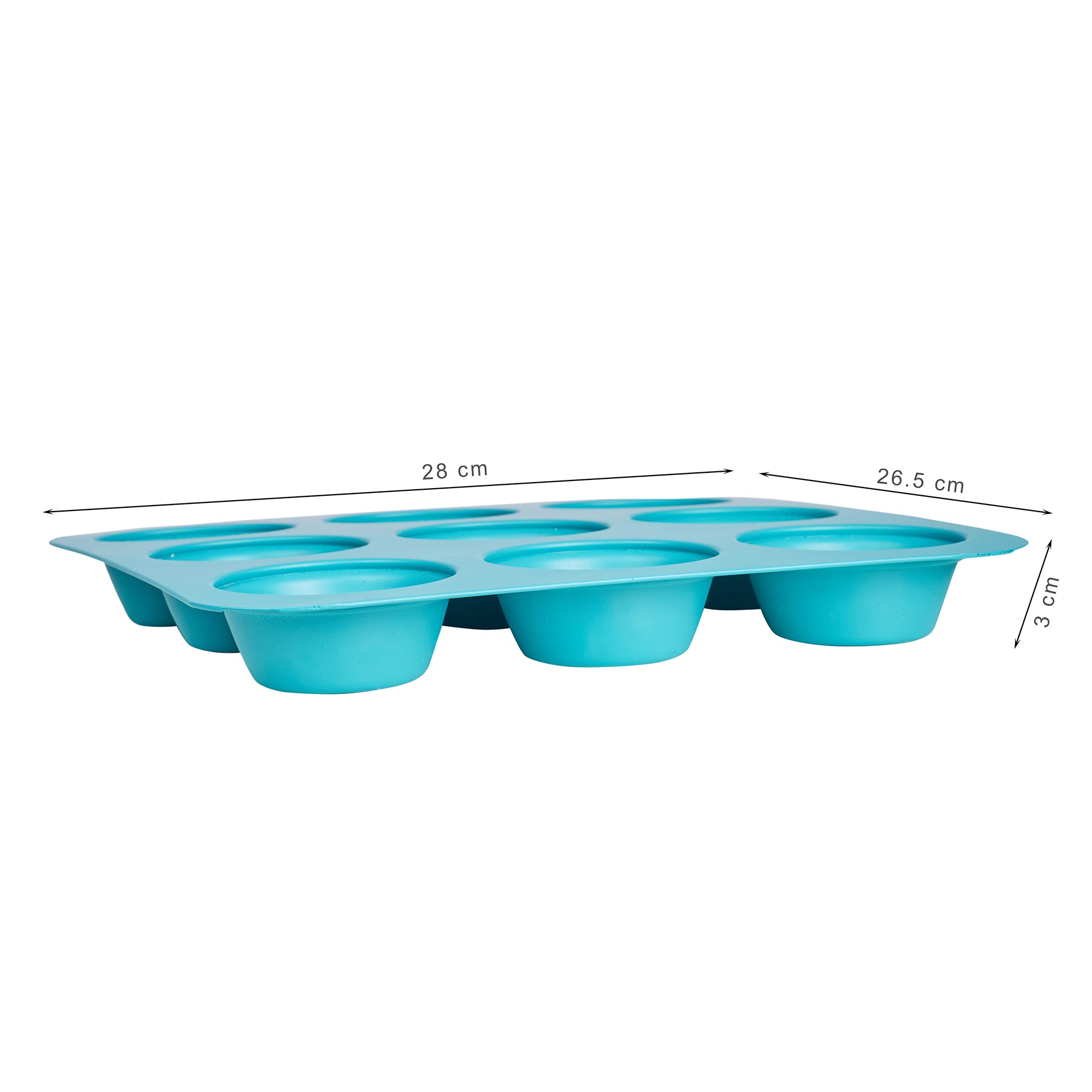 Bakelicious Aluminium 9 Cavity Muffin Tray in Teal Colour