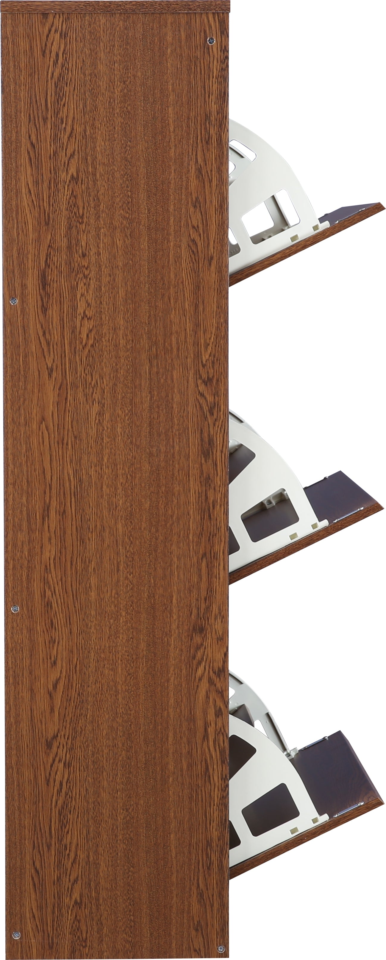 Alder Engineered Wood 3 tier Shoe Rack in Oak Colour