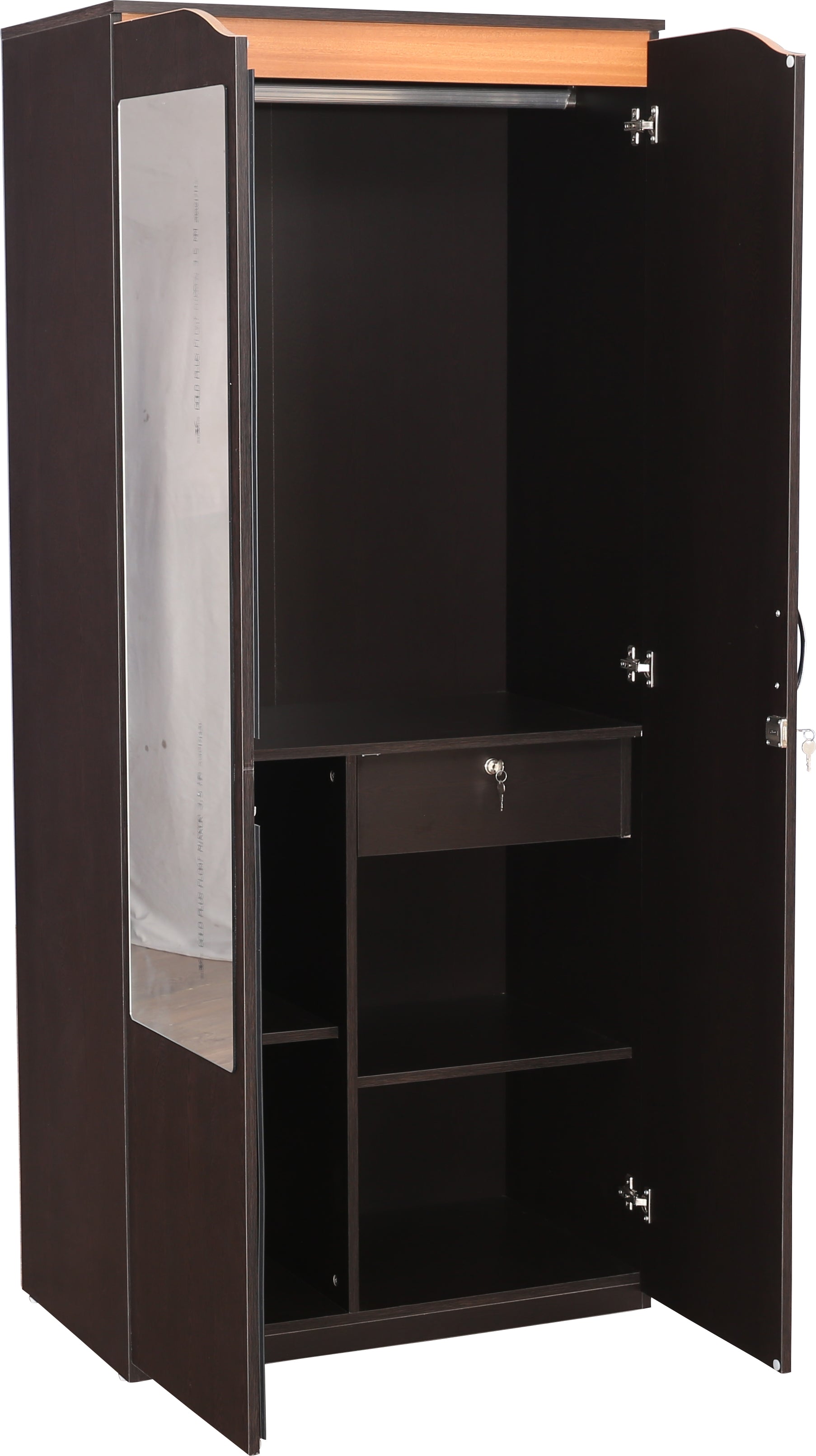 Swirl Two door Wardrobe in Wenge Colour