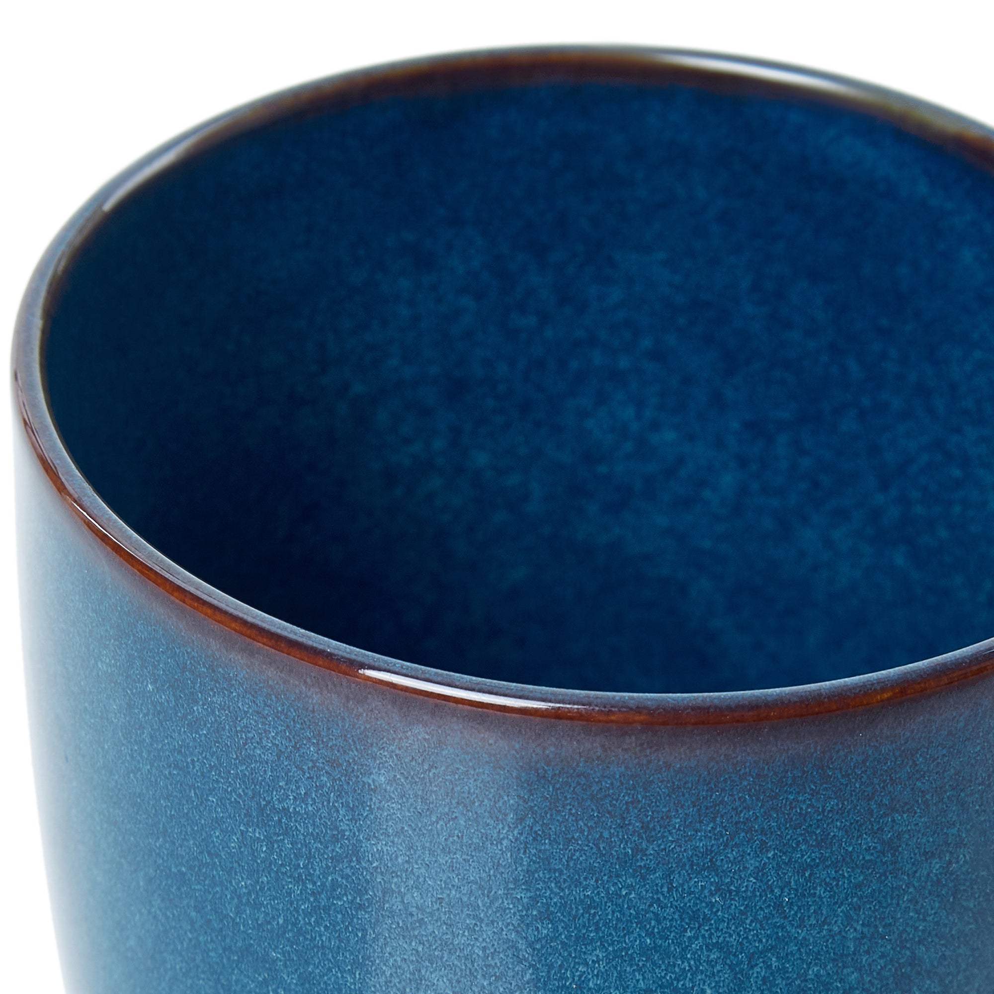 Hygge Studio Pottery Stoneware Coffee Mug Set of 4 in Navy Blue Colour by Living Essence