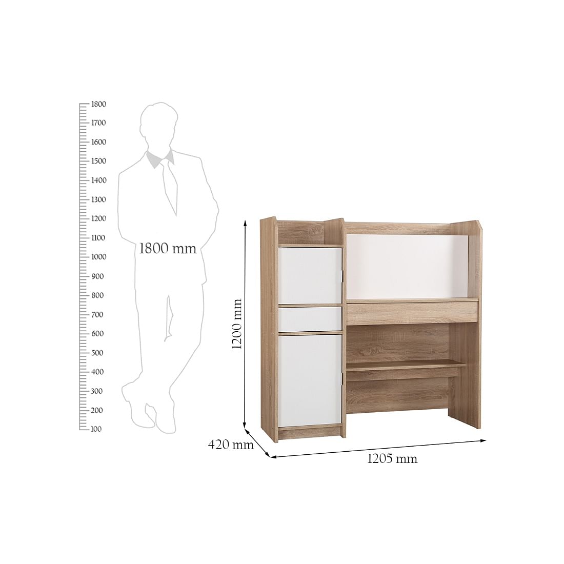 Florence Study Table in White Colour