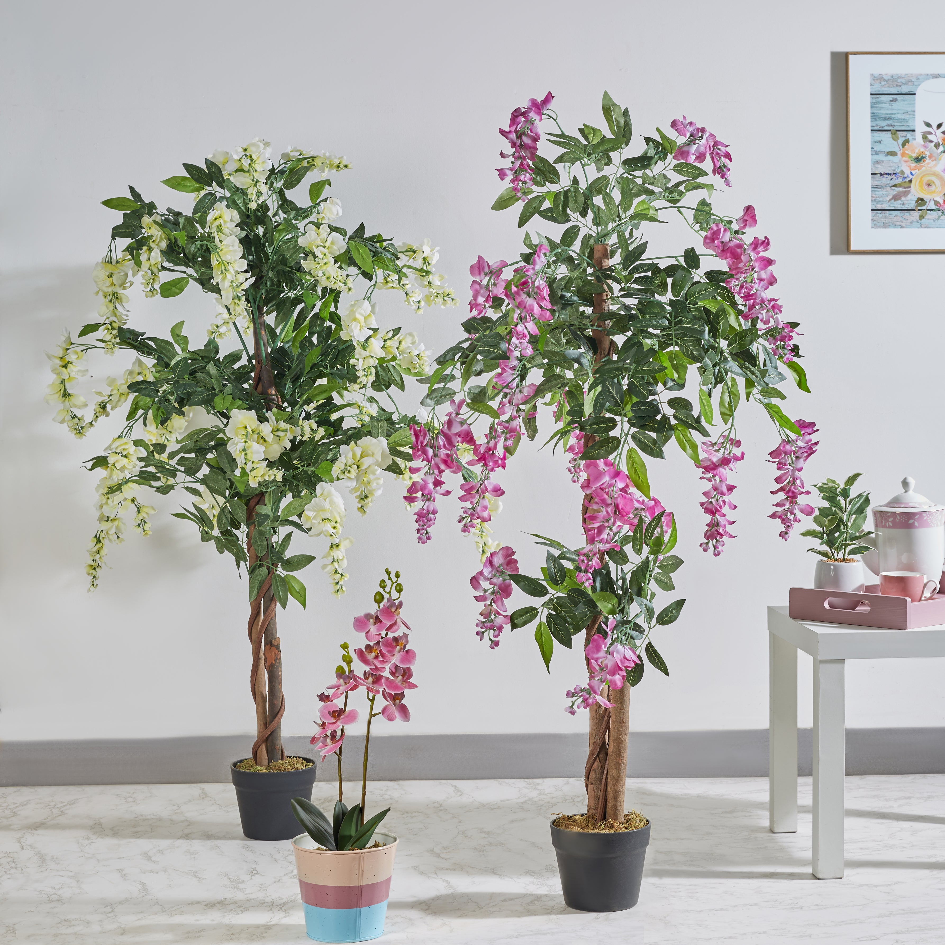 Ilana Artificial Wisteria Potted Tree 120Cm in Pink Colour