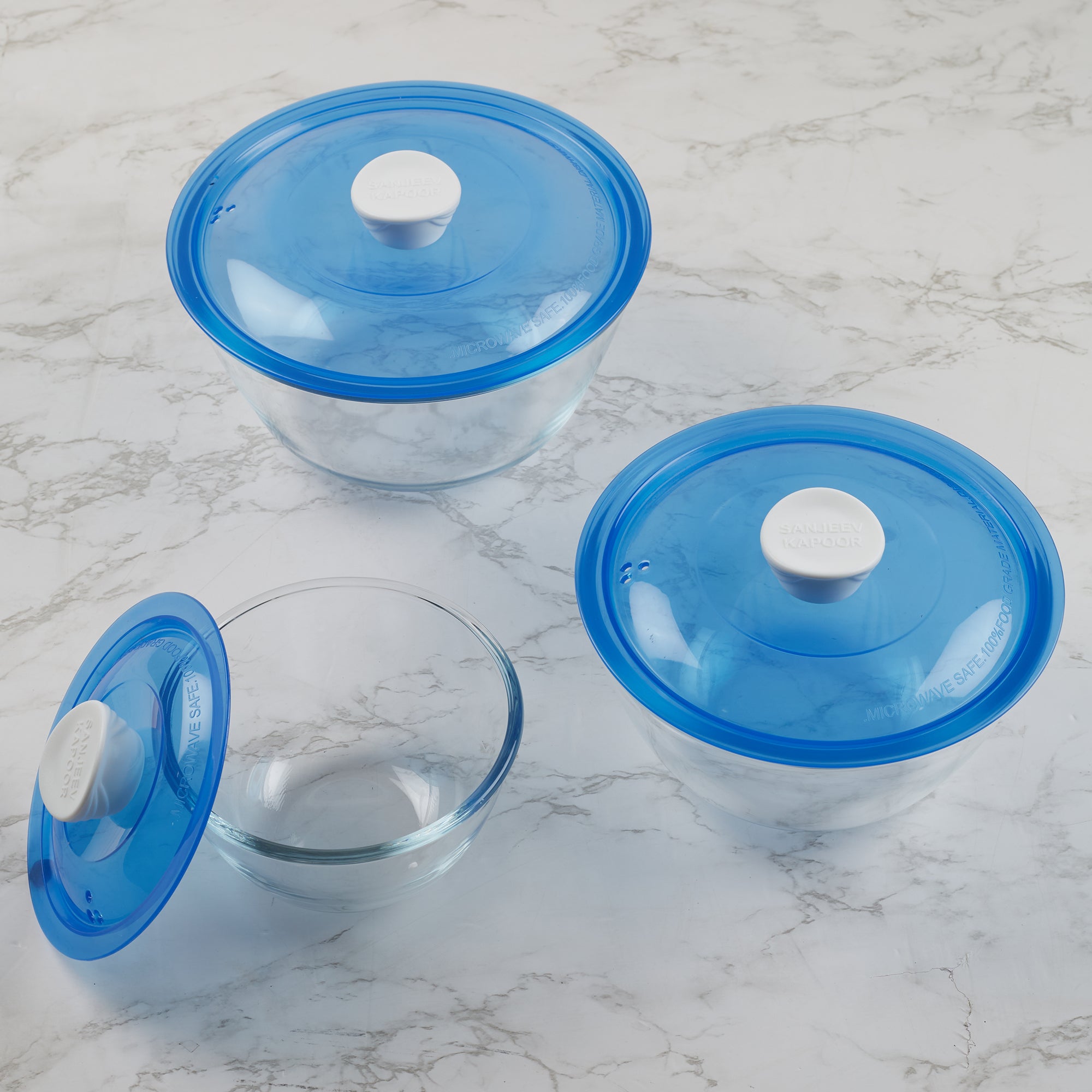 Kingston Glass Mixing Bowls Set of 3 in Transparent Colour