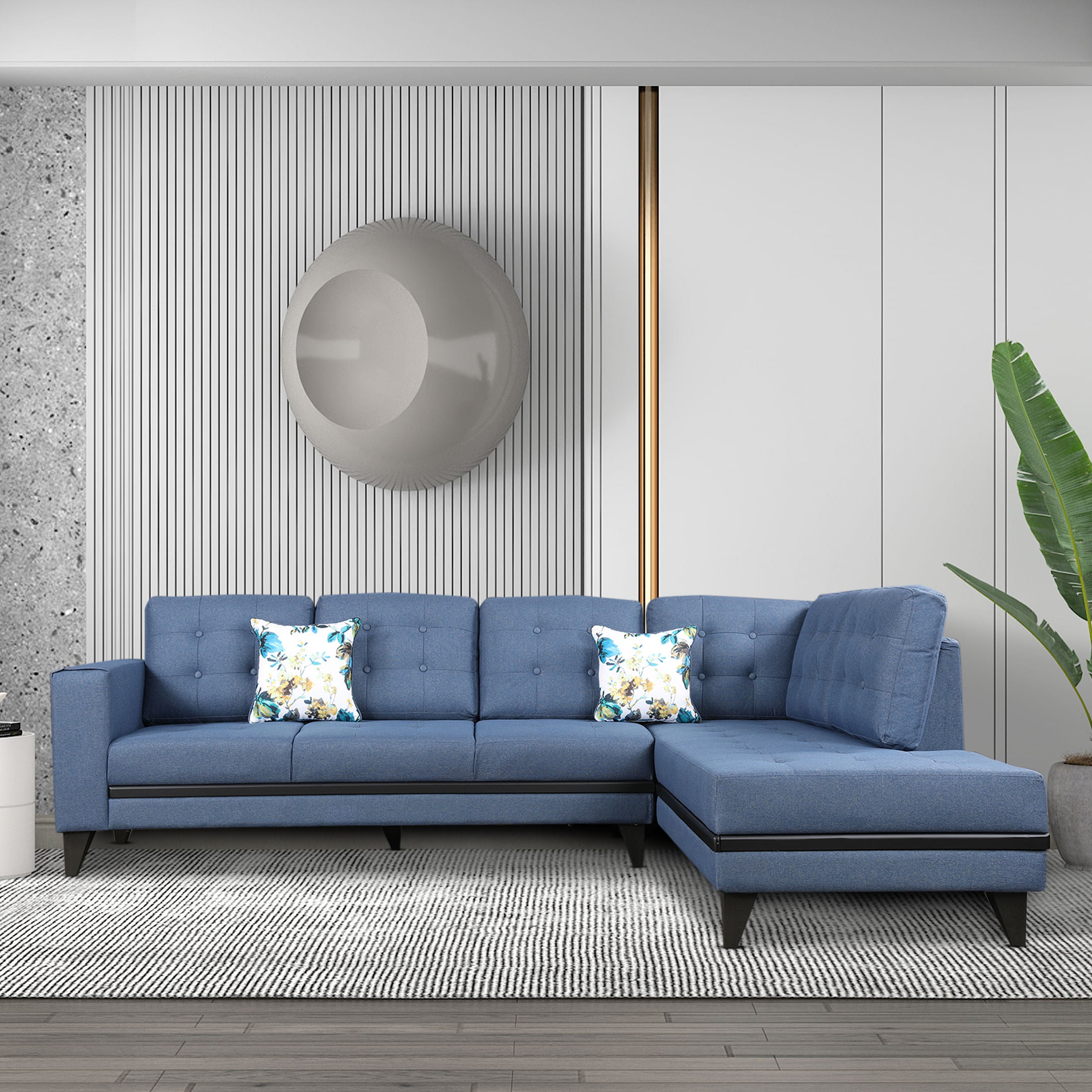GARCIA Fabric Lounger in Blue Colour