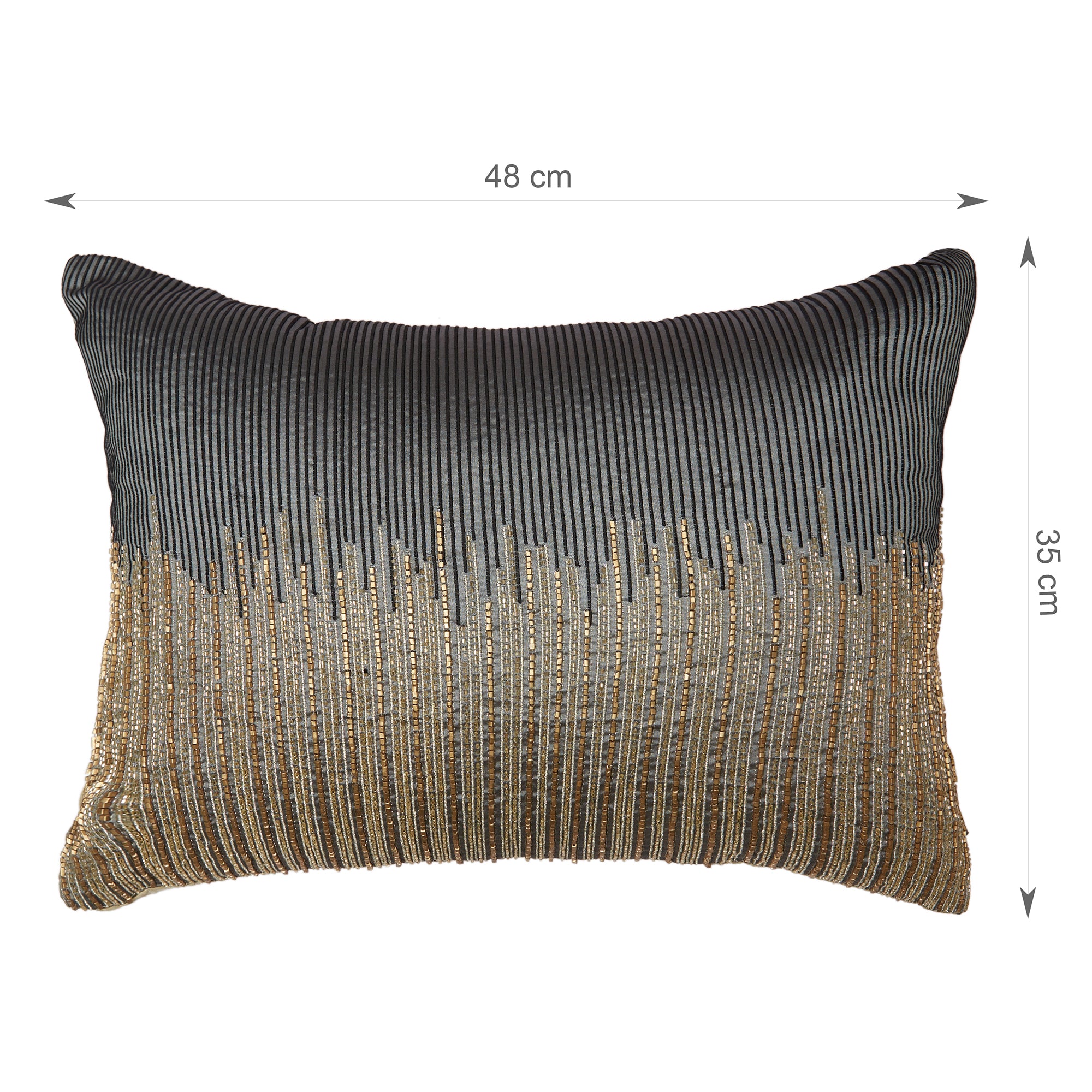 Modern Chic Polyester Cushion Cover 30x50 cm in Grey Colour