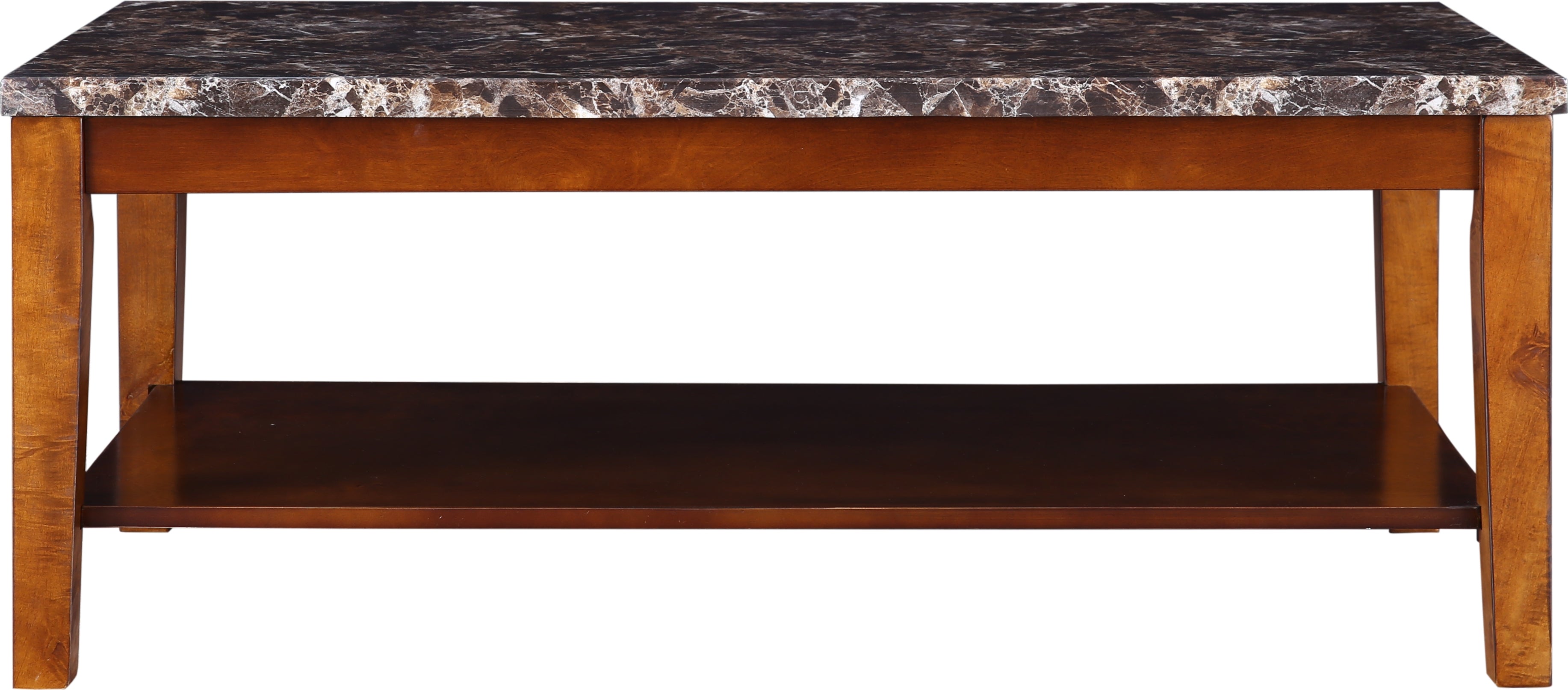 Eden Marble Finish Top Center Table in Brown Colour