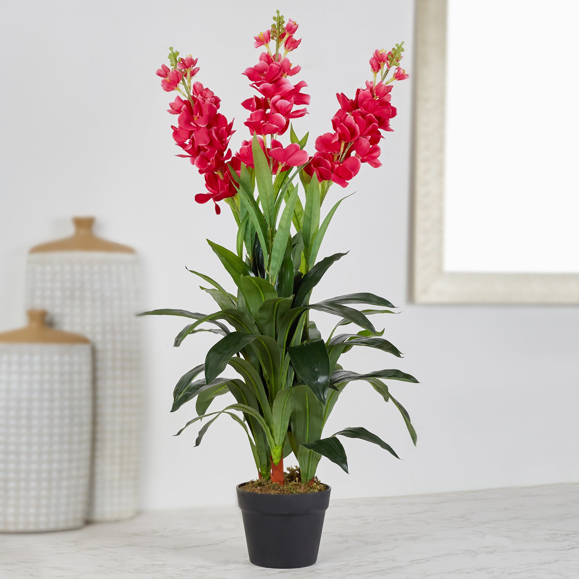 Ilana Artificial Cordate Potted Plant 90Cm in Pink Colour