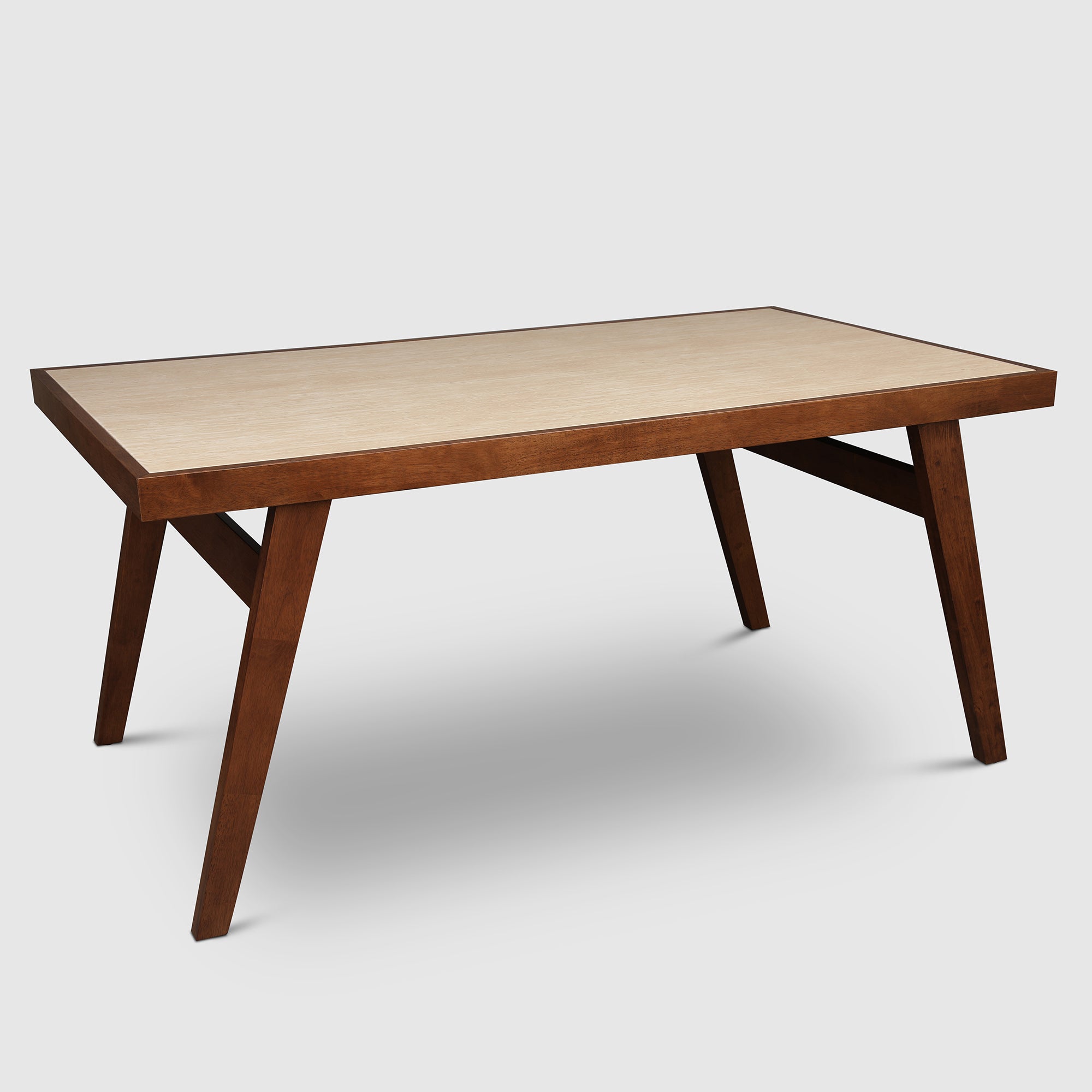 Jensen Marble Finish Six Seater Dining Table in Walnut Colour