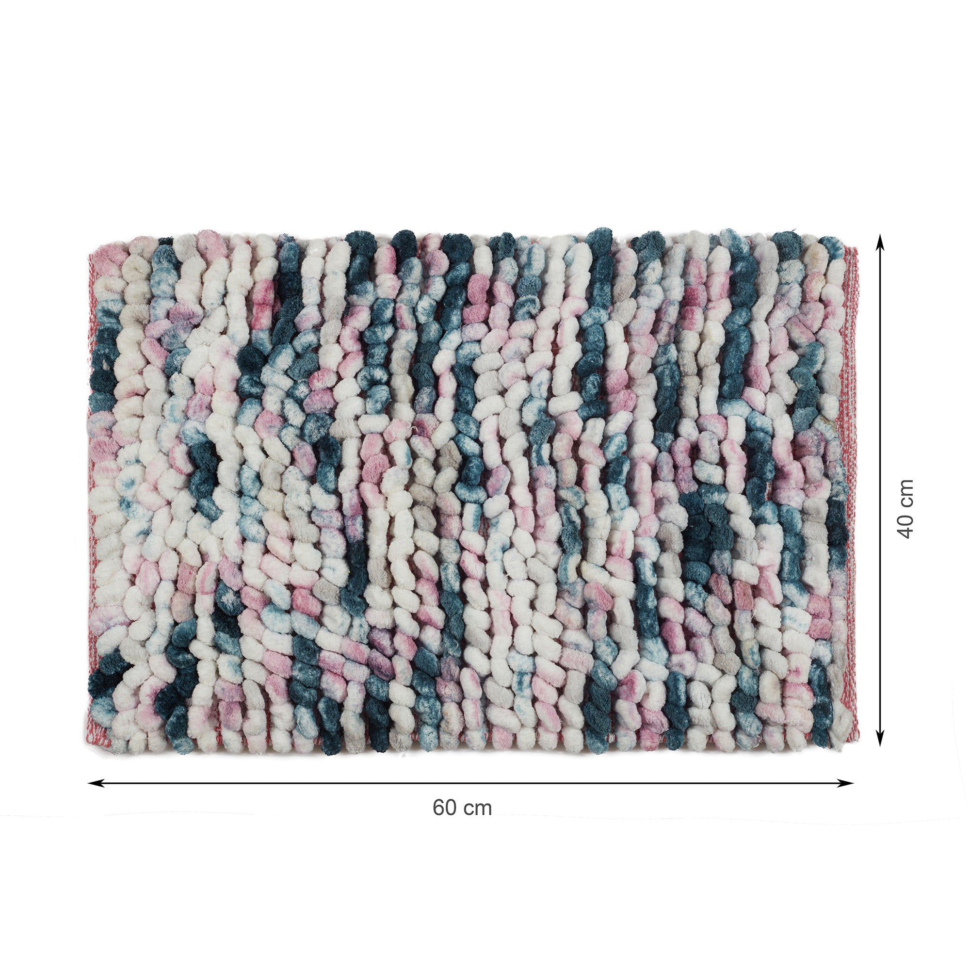 Emilia Micro Chenille Multipurpose Loop Bath Mat 40x60 Cm in Blush Blue Colour