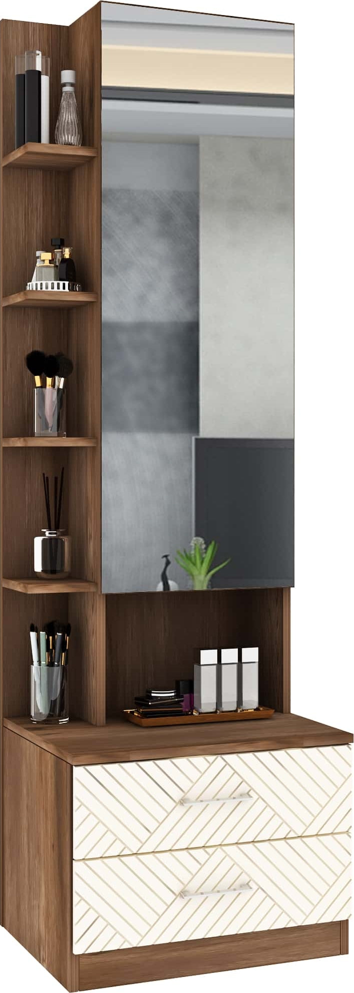 Saville Dressing Table with Mirror in Dark Vogue Colour