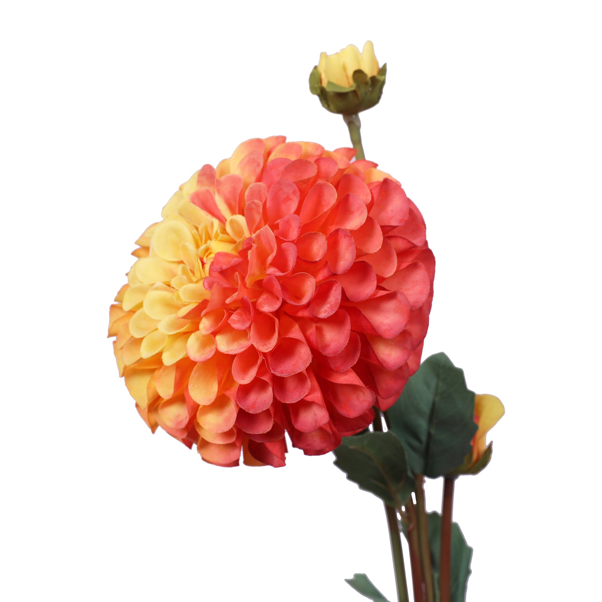 Blume Artificial Flower Dahlia Stem 78cm in Yellow Colour By Living Essence