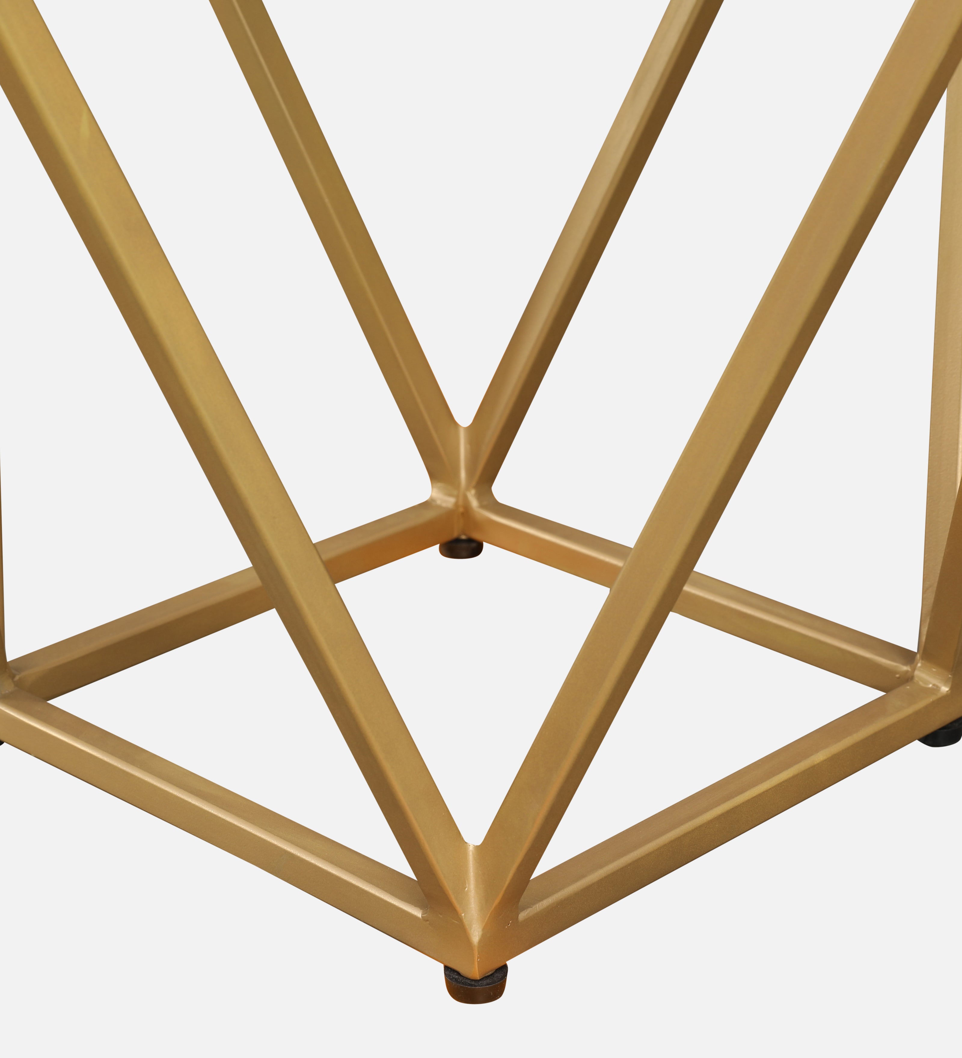 Michelle Marble Top Side Table in White and Gold Colour