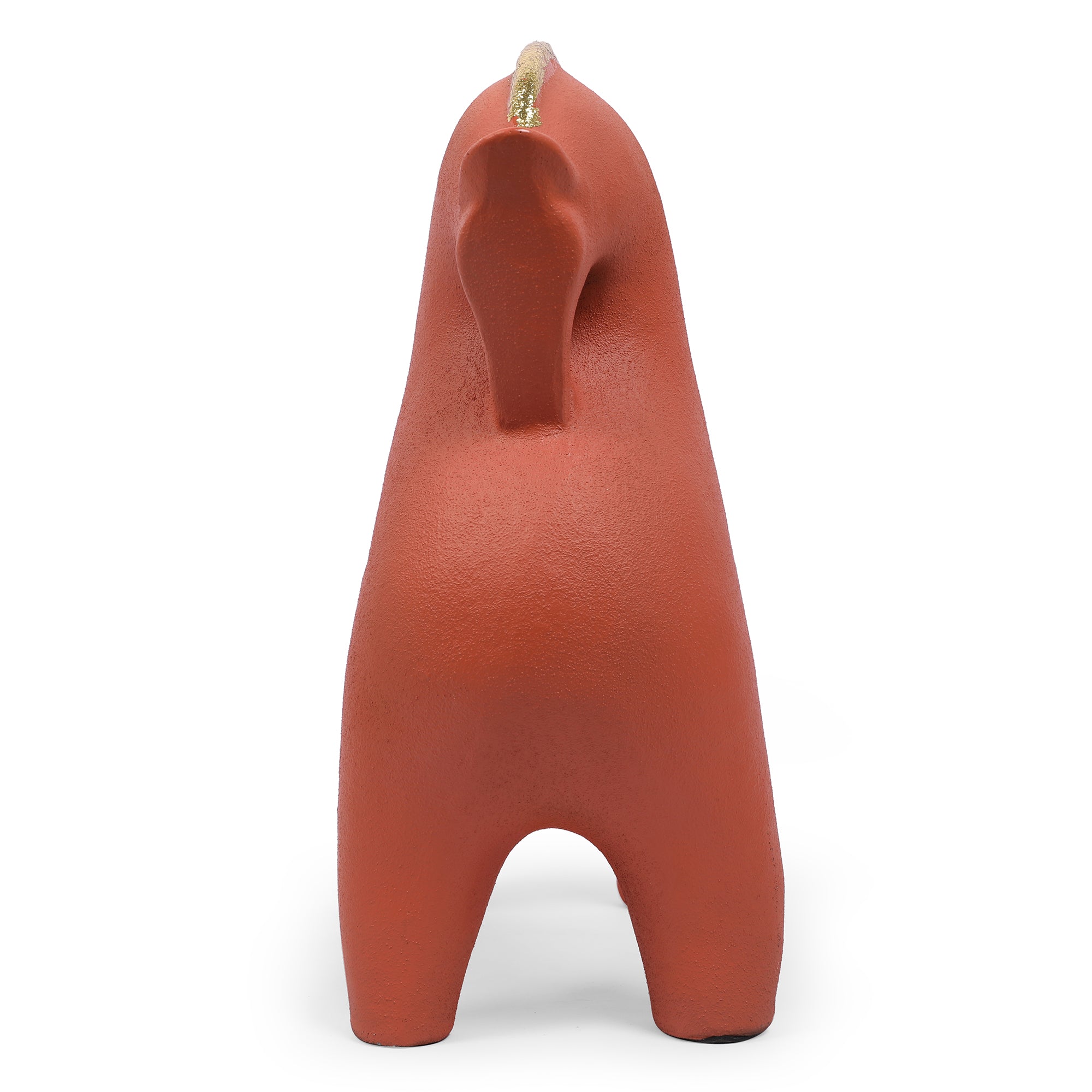 Miraya Contemporary Horse Polyresin Hand Finished Figurine Terracotta 27cm by Living Essence