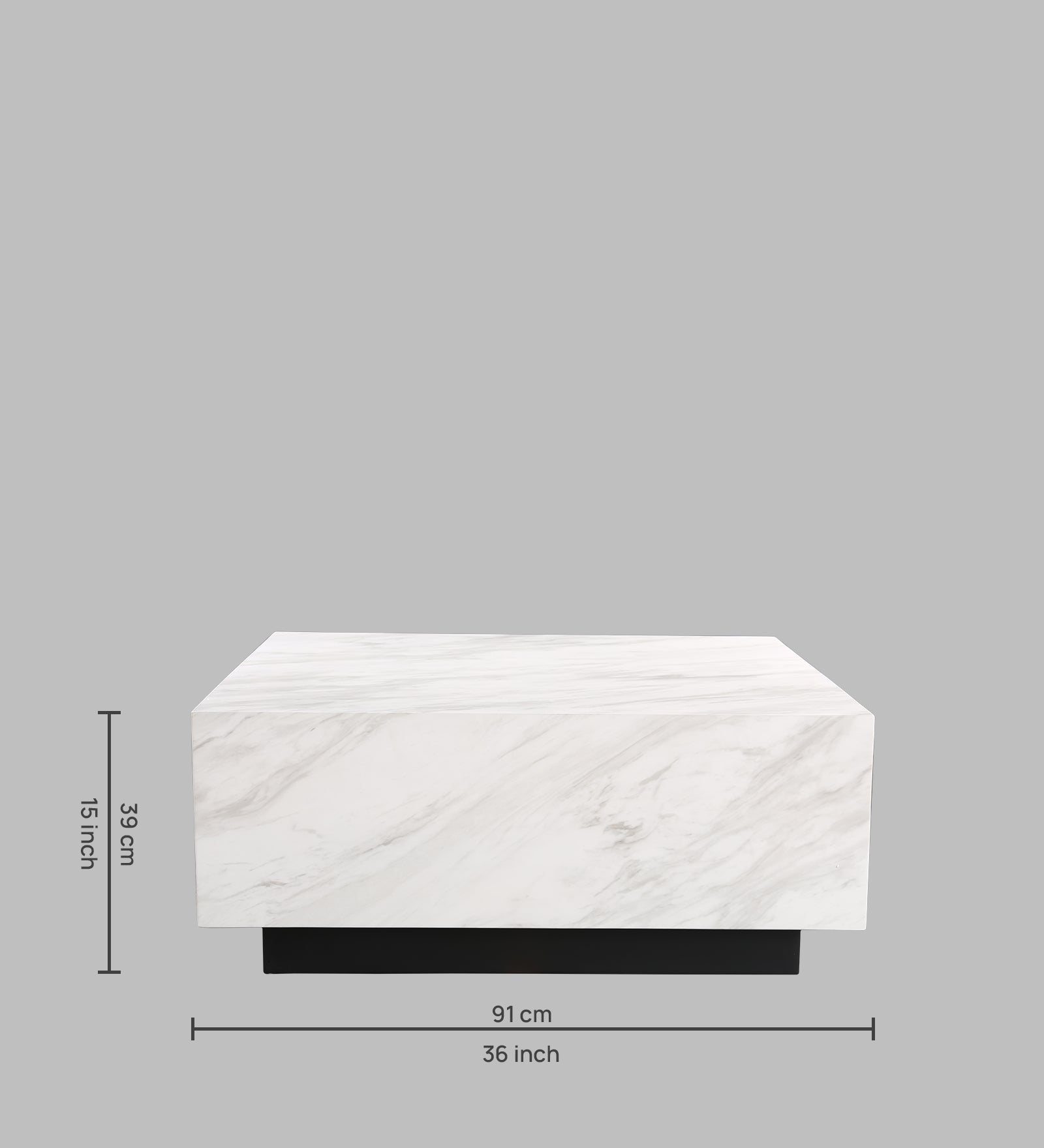 Garnet Marble Top Center Table in White Colour