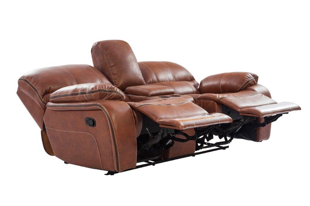 Tigris Leatherette Two Seater Recliner in Brown Colour