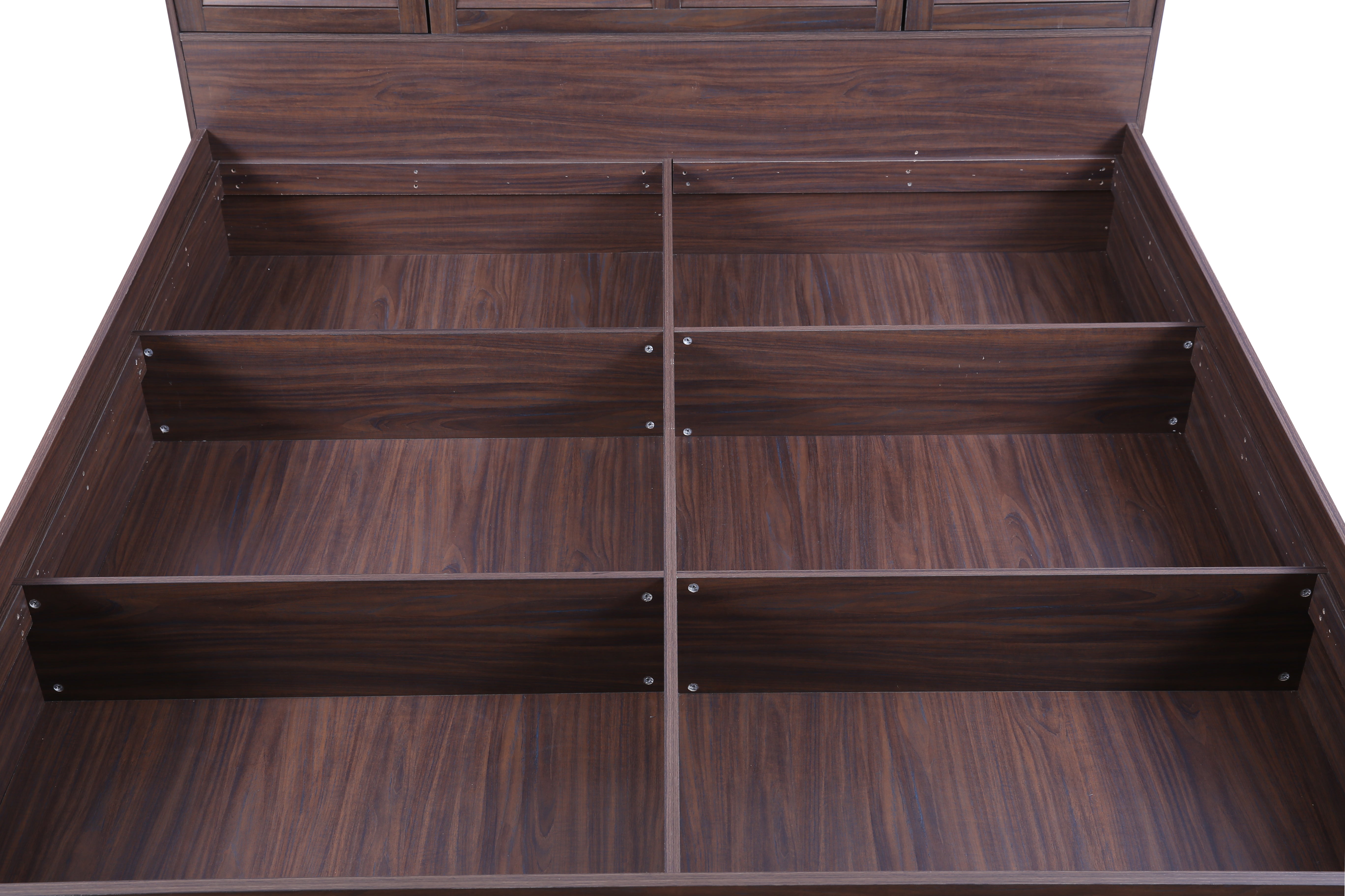Bolton Queen bed with Box storage in Walnut Colour