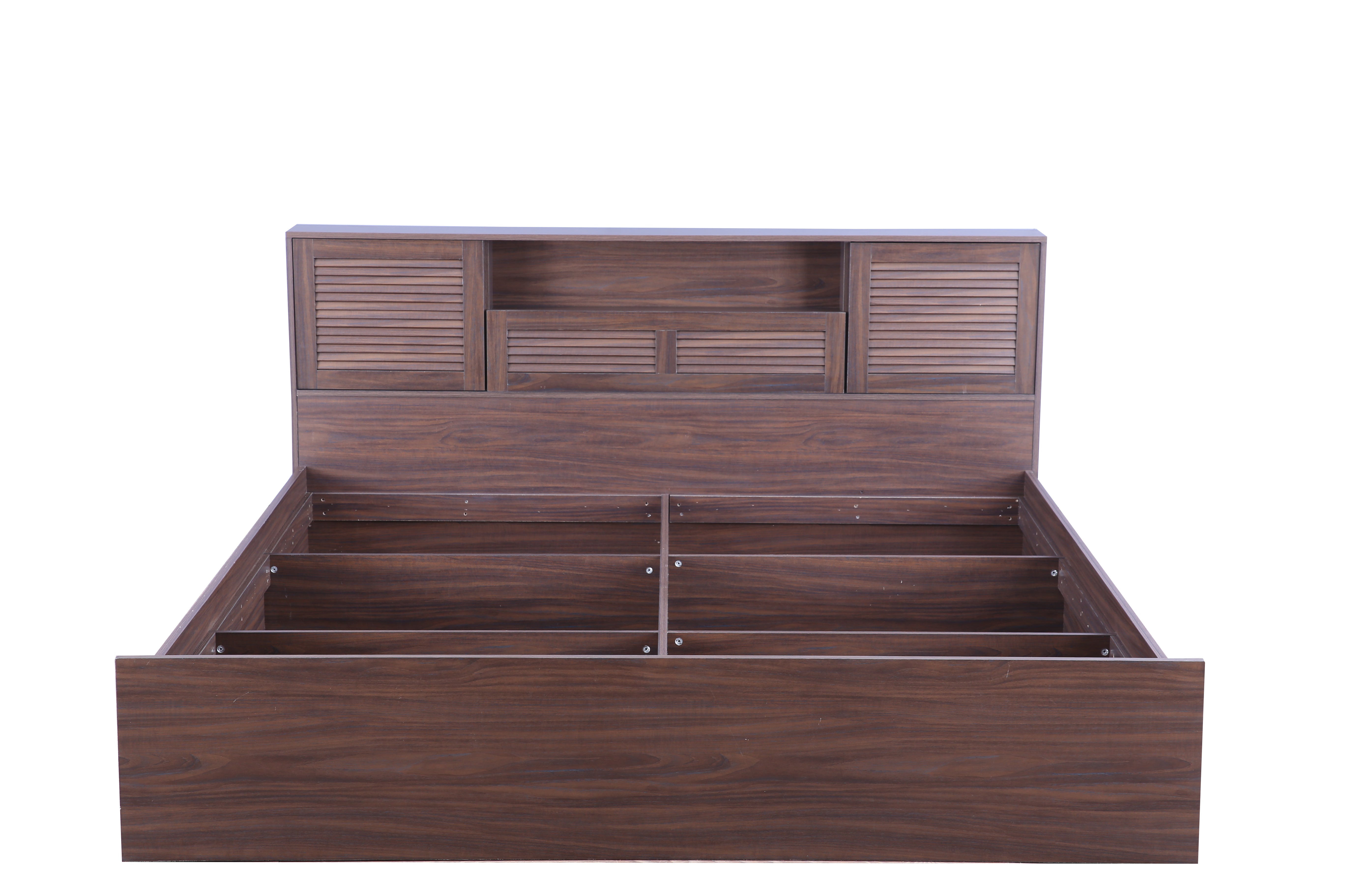 Bolton Queen bed with Box storage in Walnut Colour