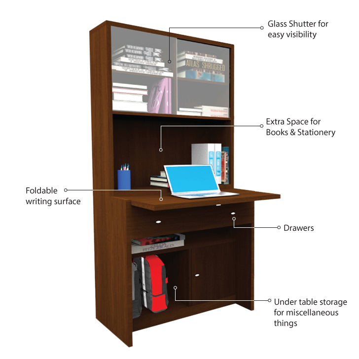 Rhombus Study Table Study Table in Wenge Colour