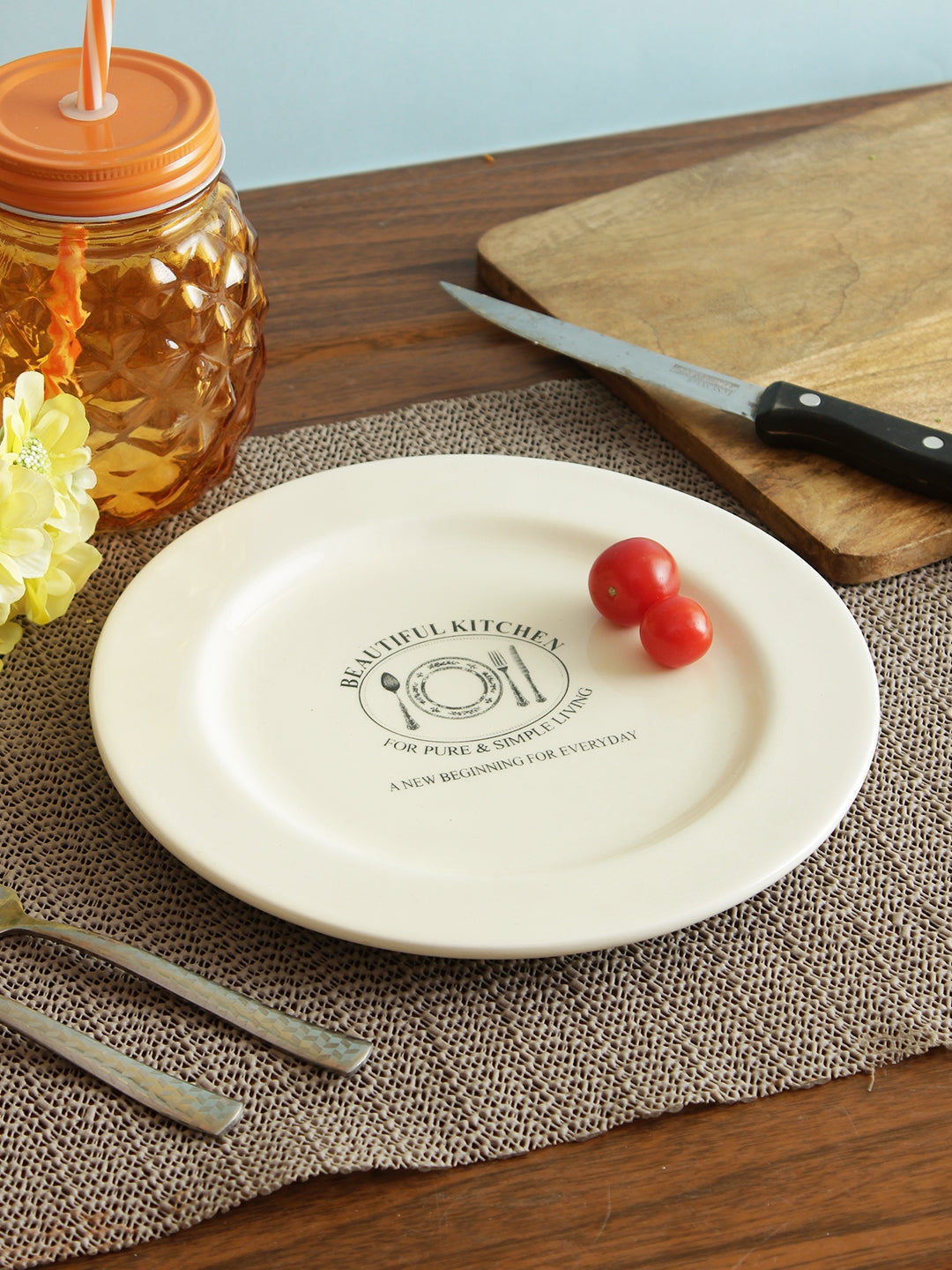 Beautiful Kitchen Ceramic Dinner Plate 11 Inch in White Colour