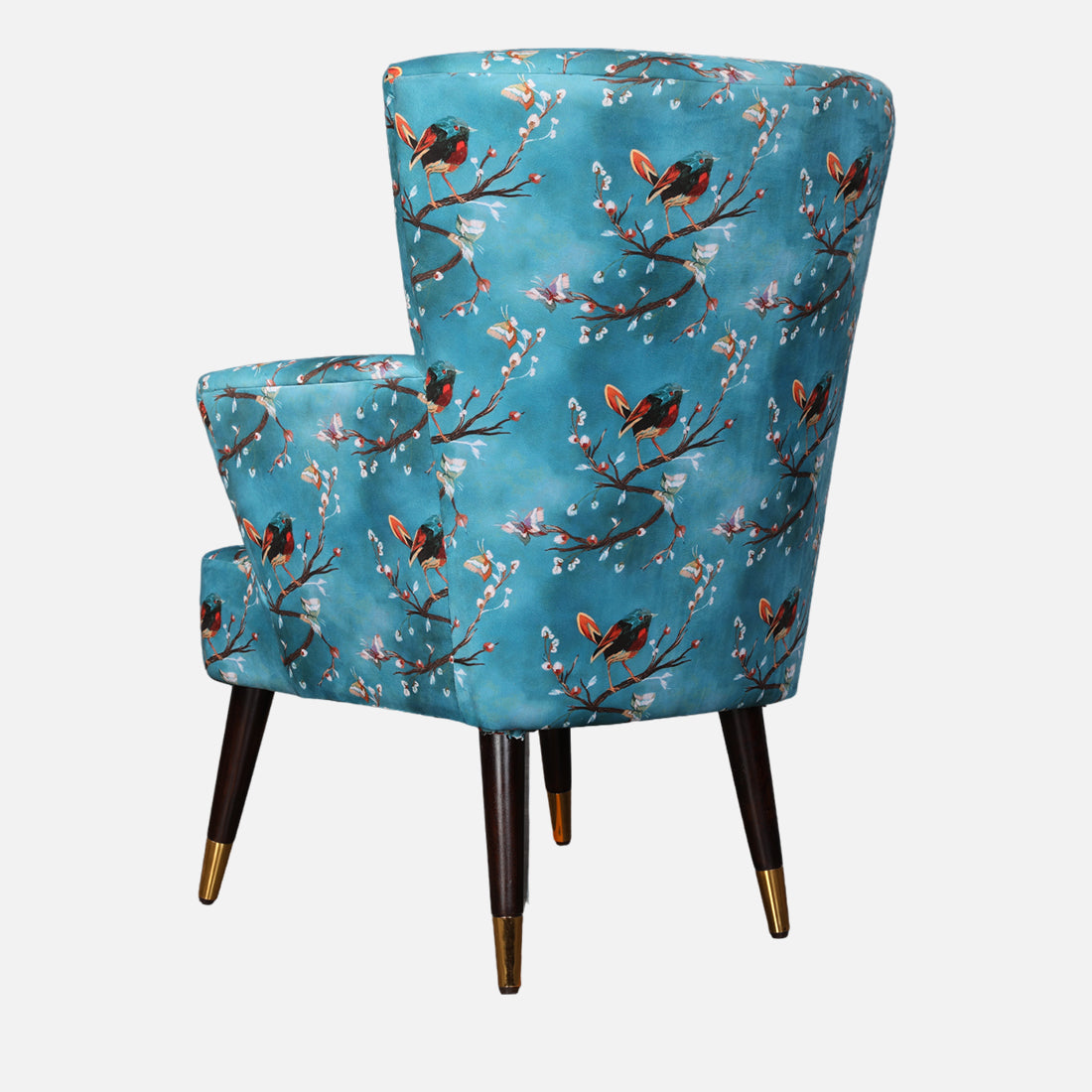 Peony Fabric Arm Chairs in Blue Colour