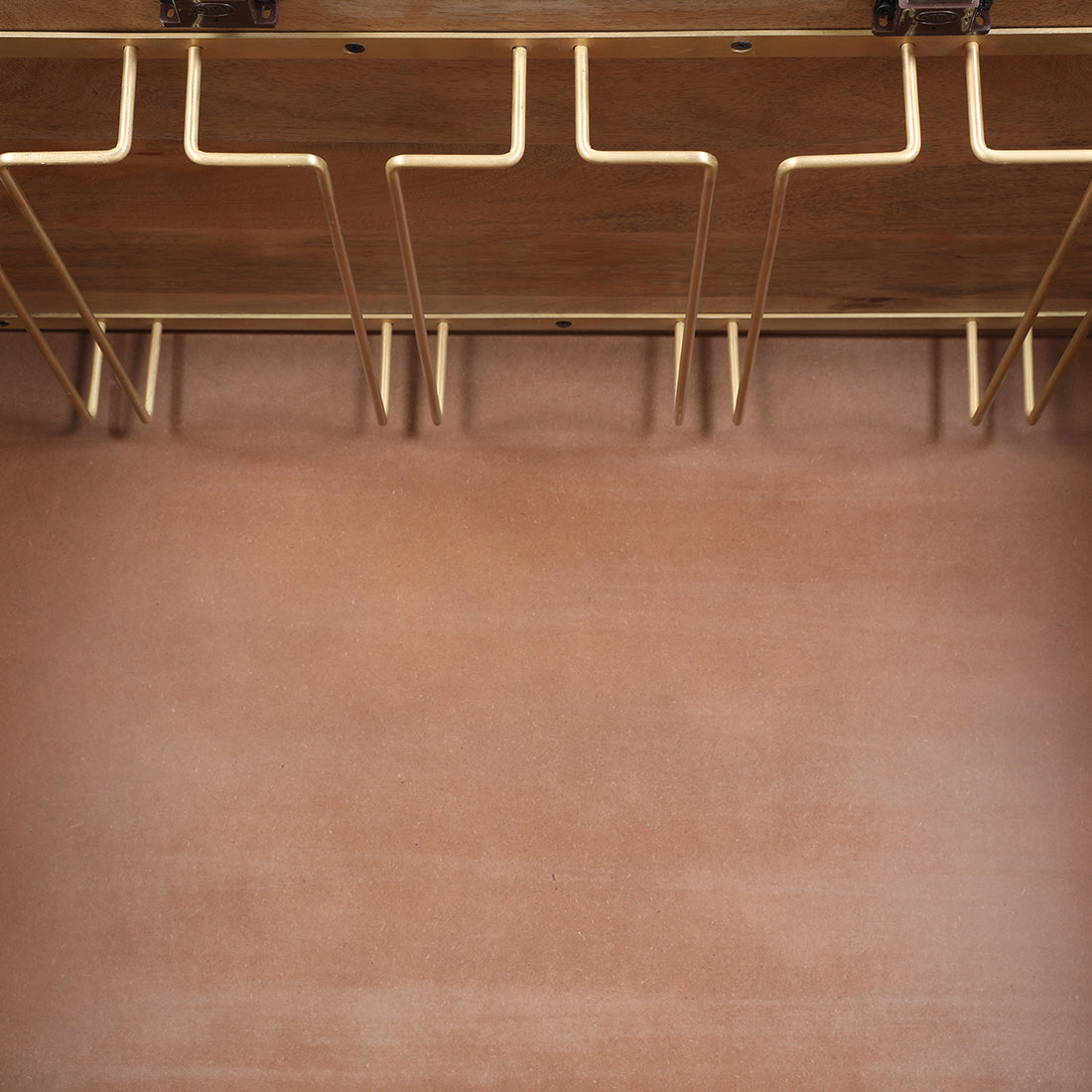 Samsara Mango Wood Bar Unit in Brown & Gold Colour