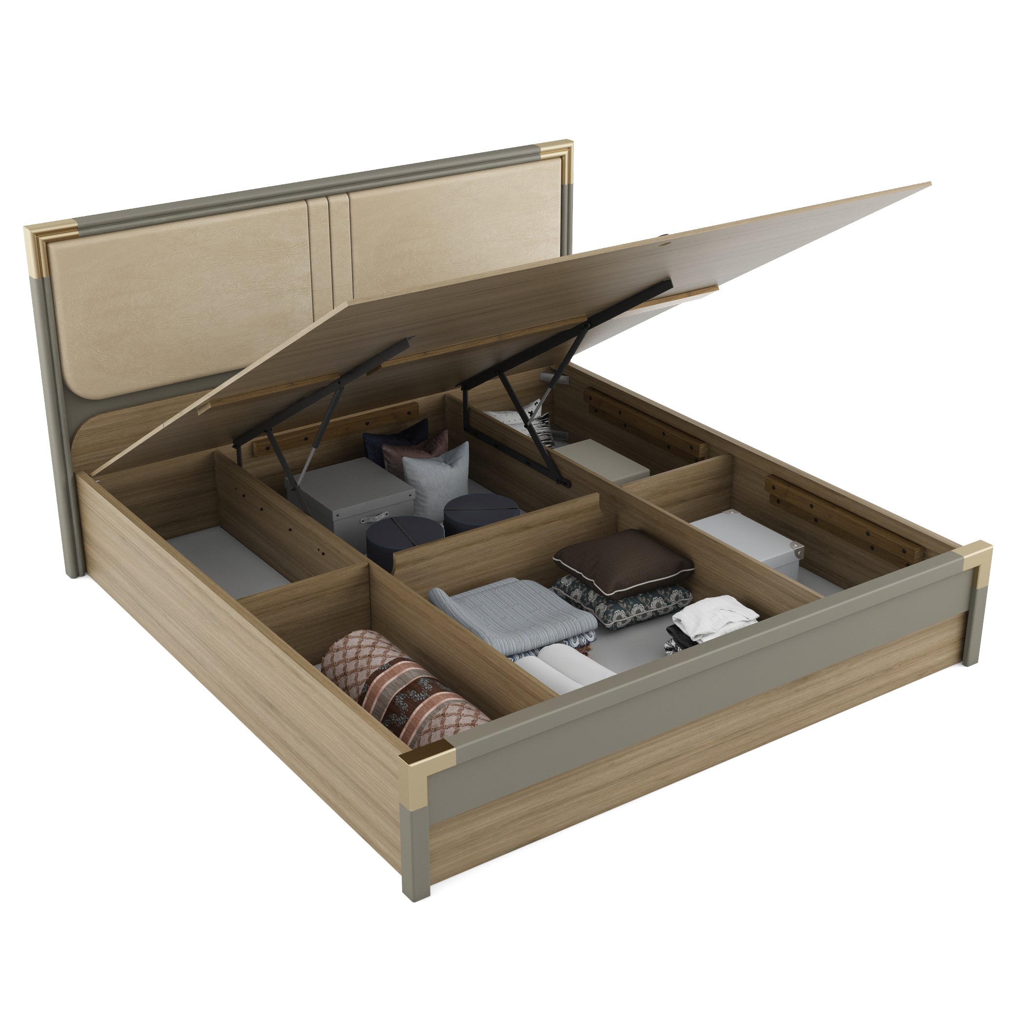Asa Engineered Wood King Bed in Santana Oak Colour