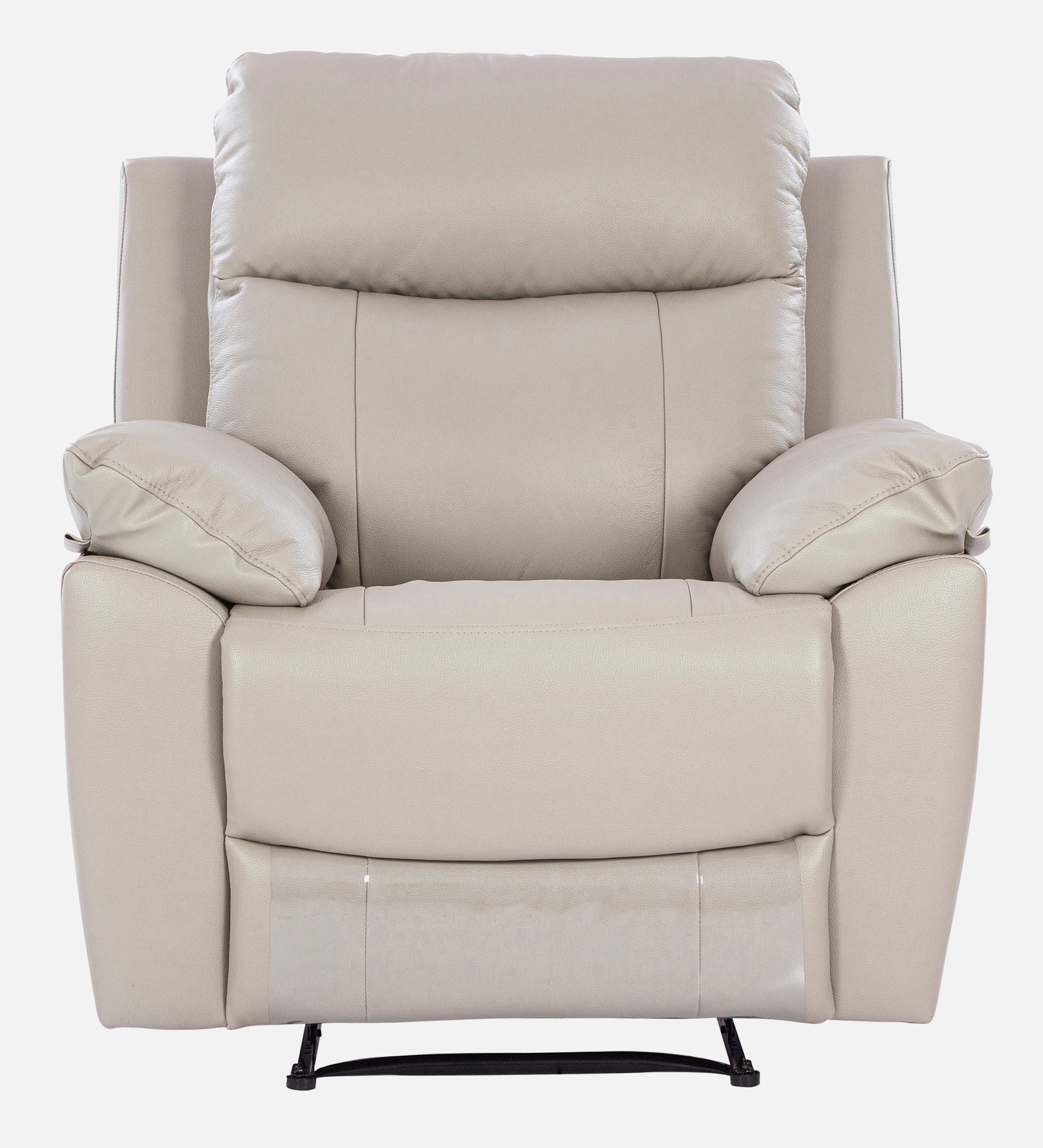 Quantum Half Leather Single Seater Recliner in Light Grey Colour