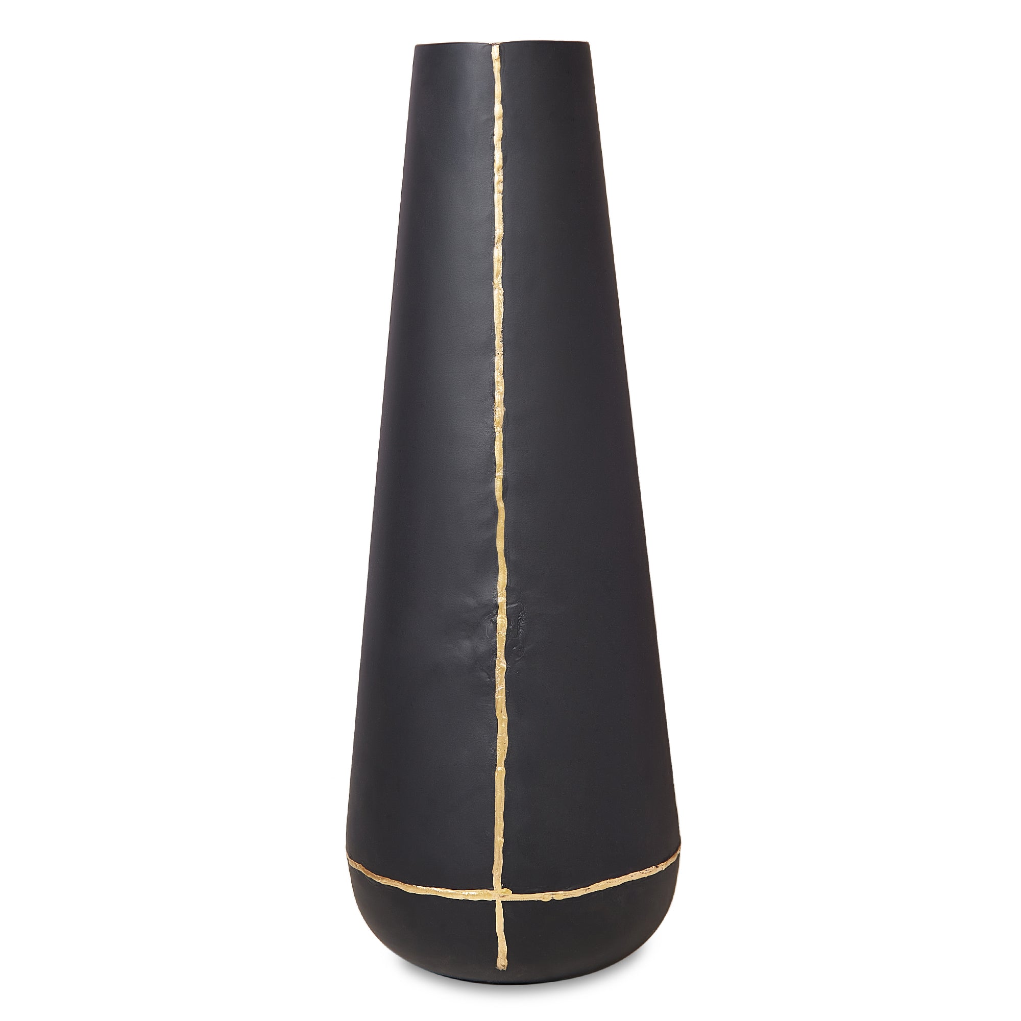 Mezzo Metal Vases 58 cm in Black Colour