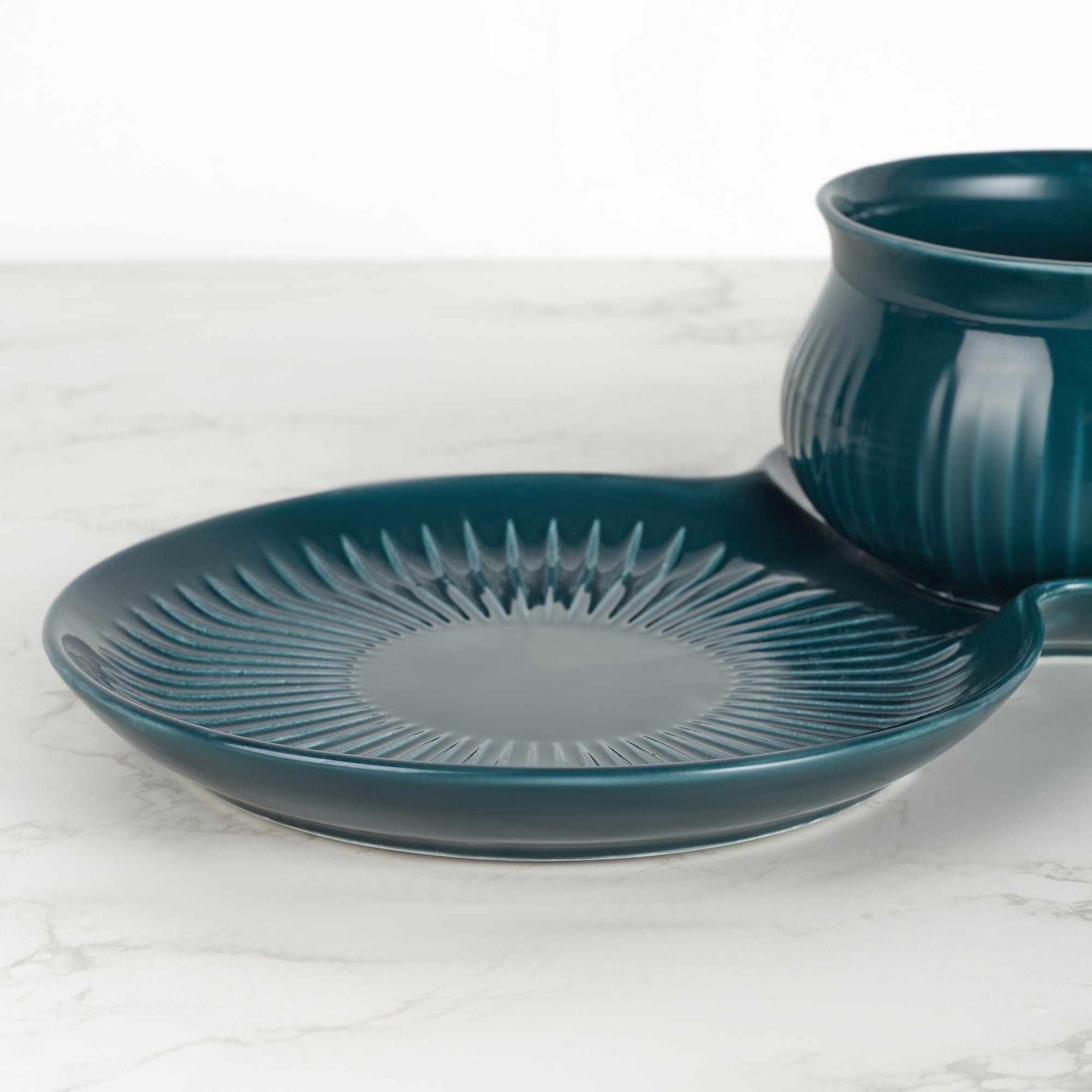 Ace Ceramic Soup Cup & Serving Platter Combo in Assorted Colour
