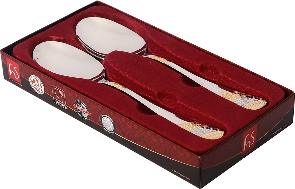 Fns Imperio Steel Serving Spoon Set 2 Pc in Multi Colour