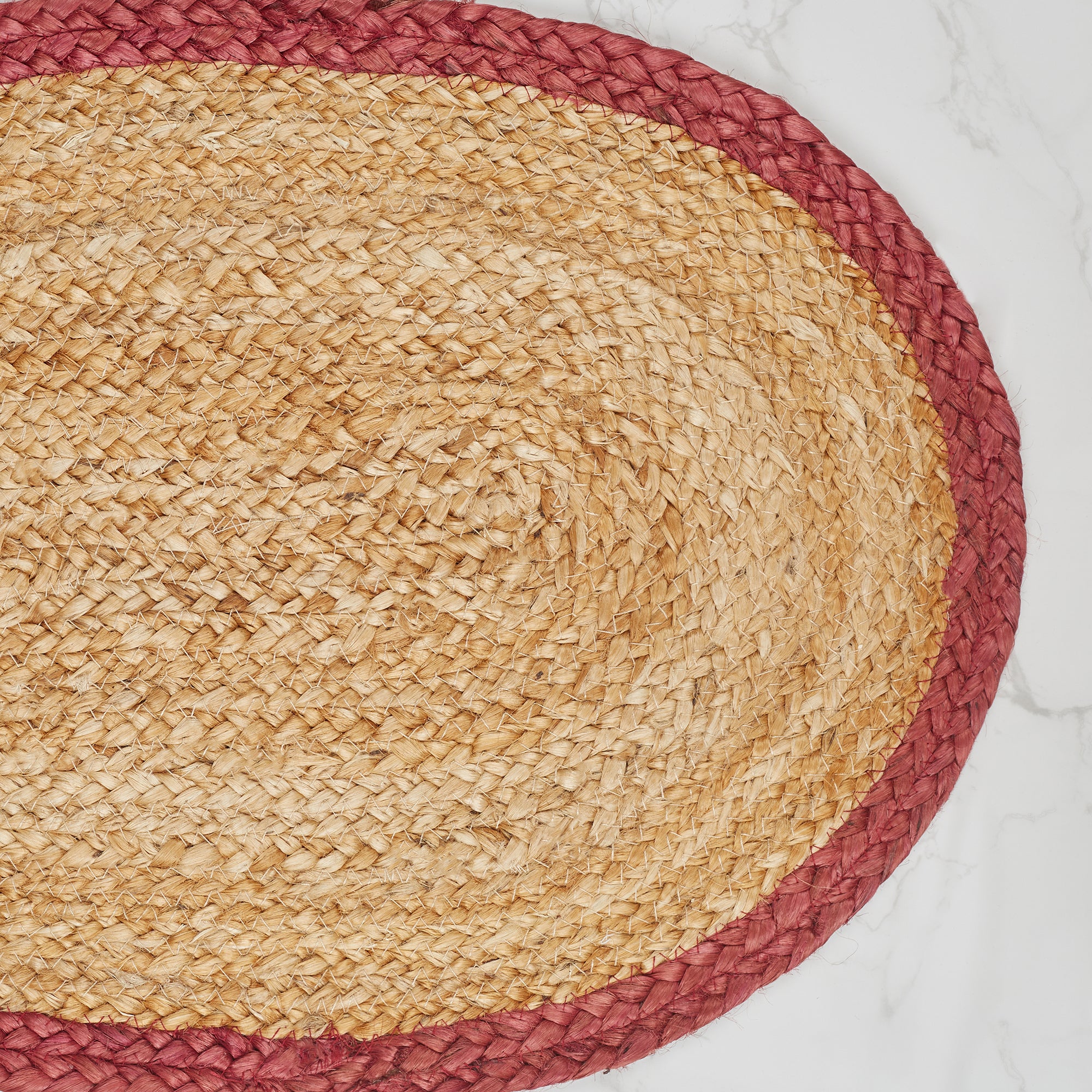 Boho  Handmade Jute Placemat 38x38 Cm in Natural & Rust Colour